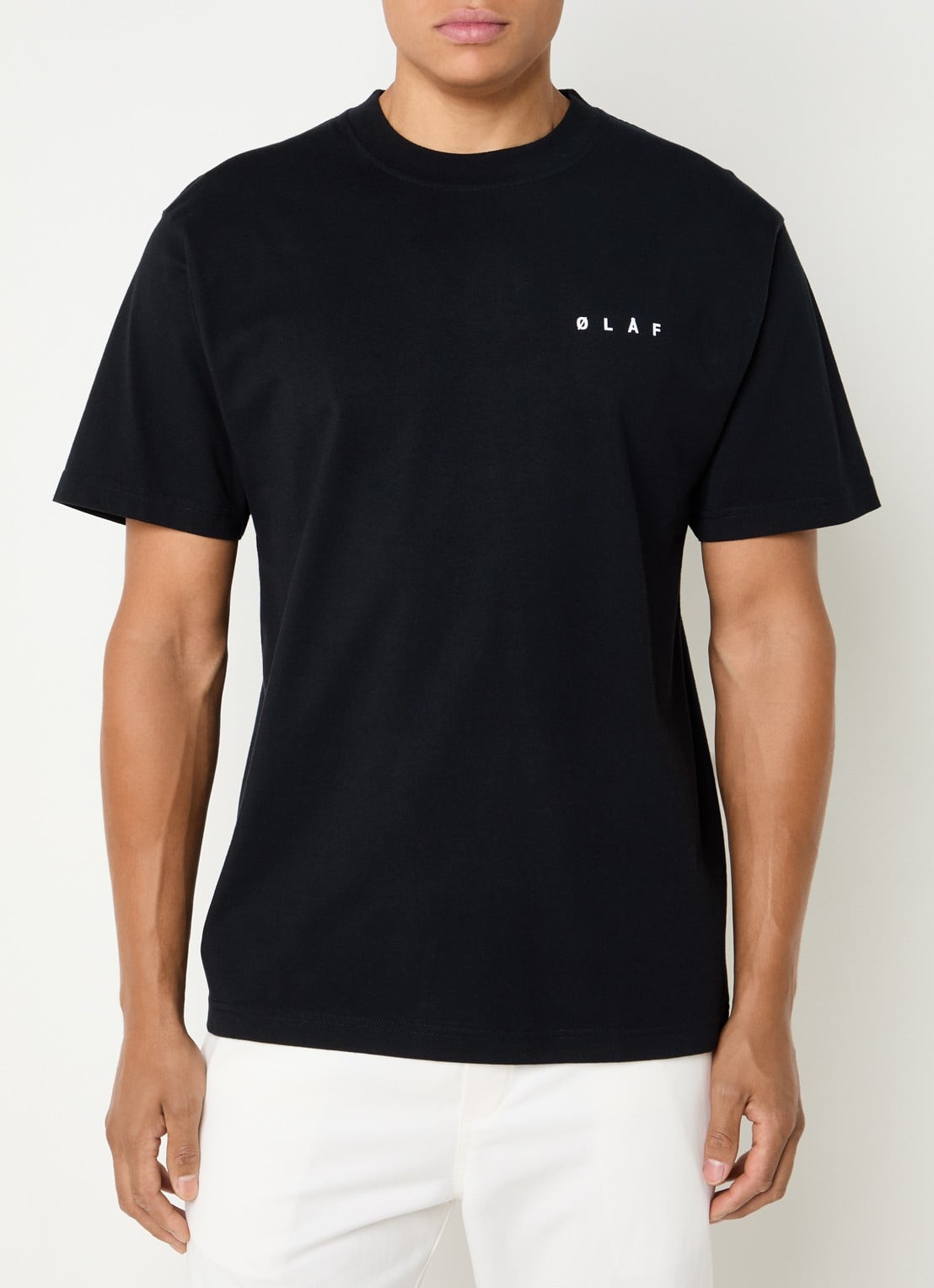 OLAF T-shirt met logo- en backprint - achterkant 3 zwart