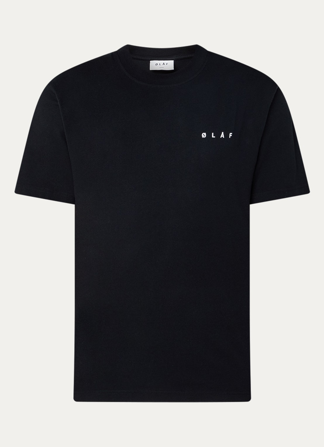 OLAF T-shirt met logo- en backprint - voorkant zwart