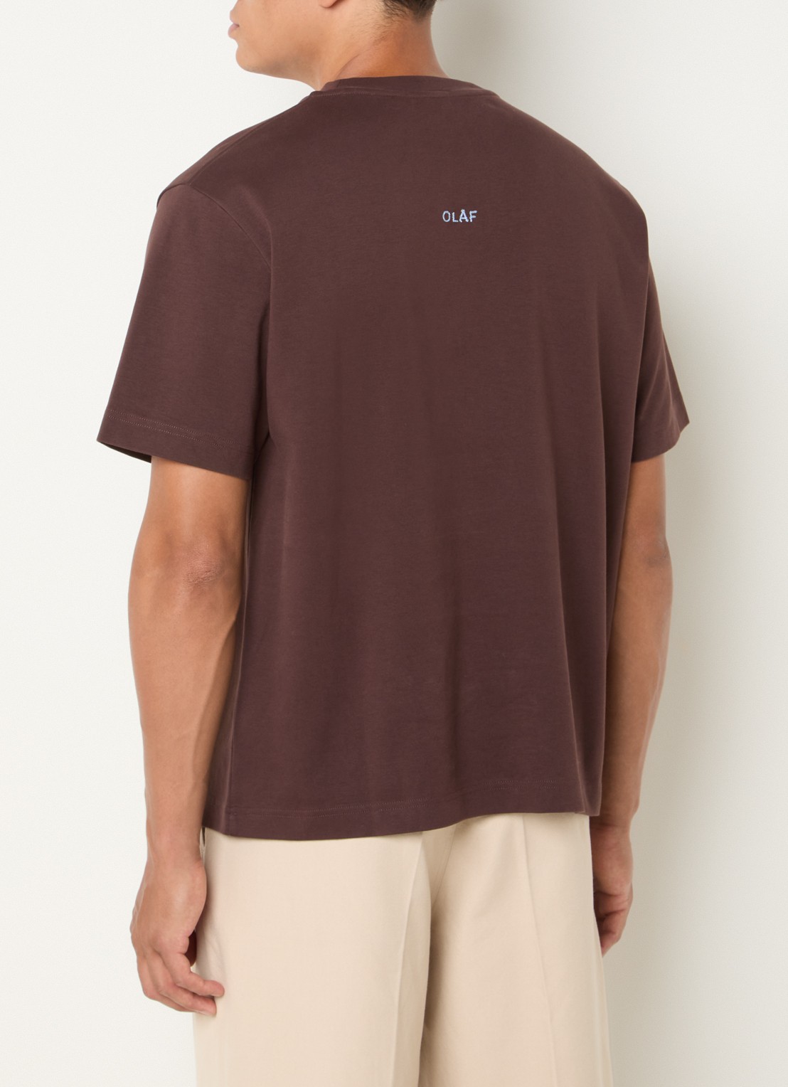 OLAF T-shirt met logo - achterkant bruin