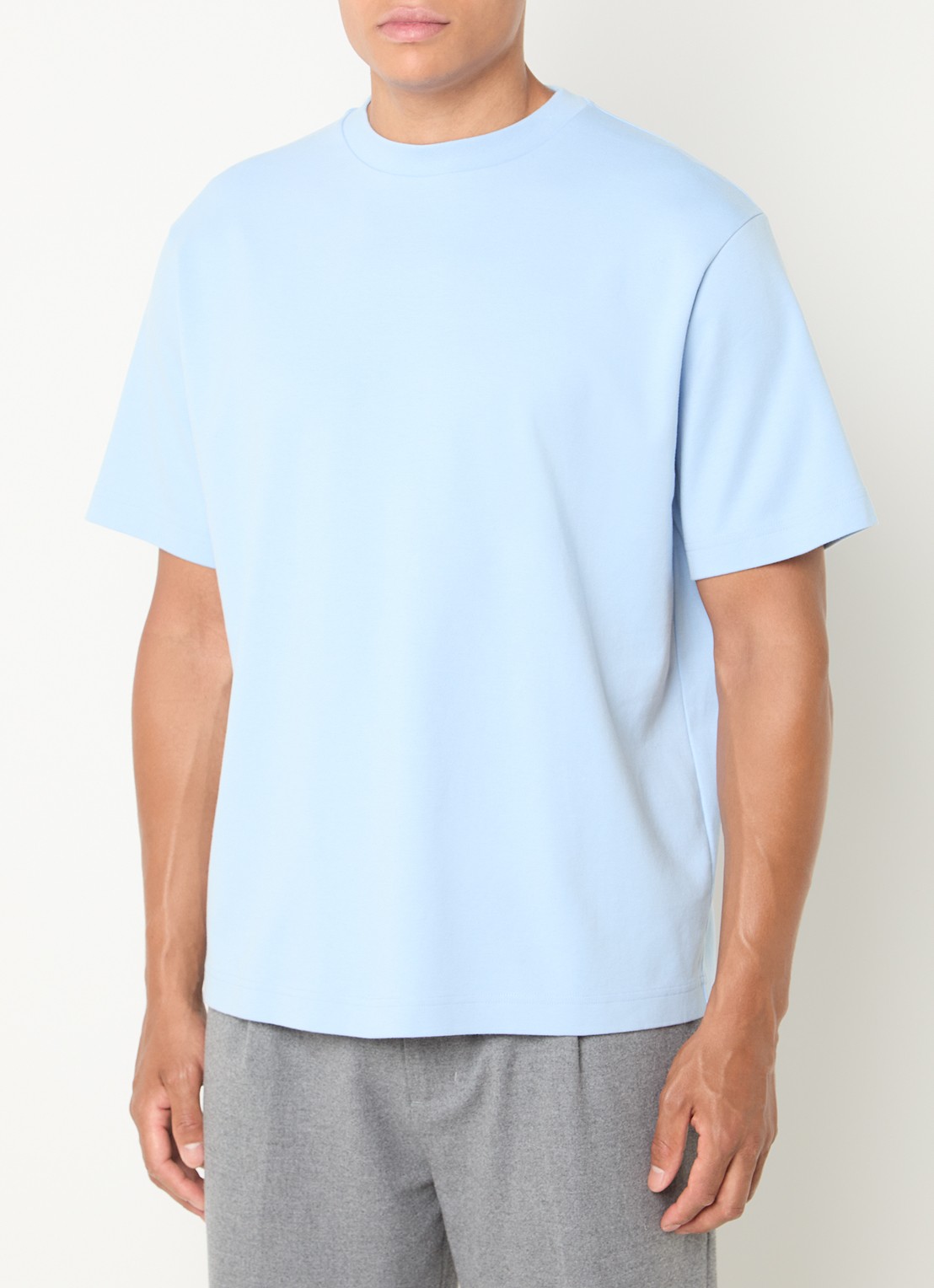 OLAF T-shirt met logo - detail lichtblauw