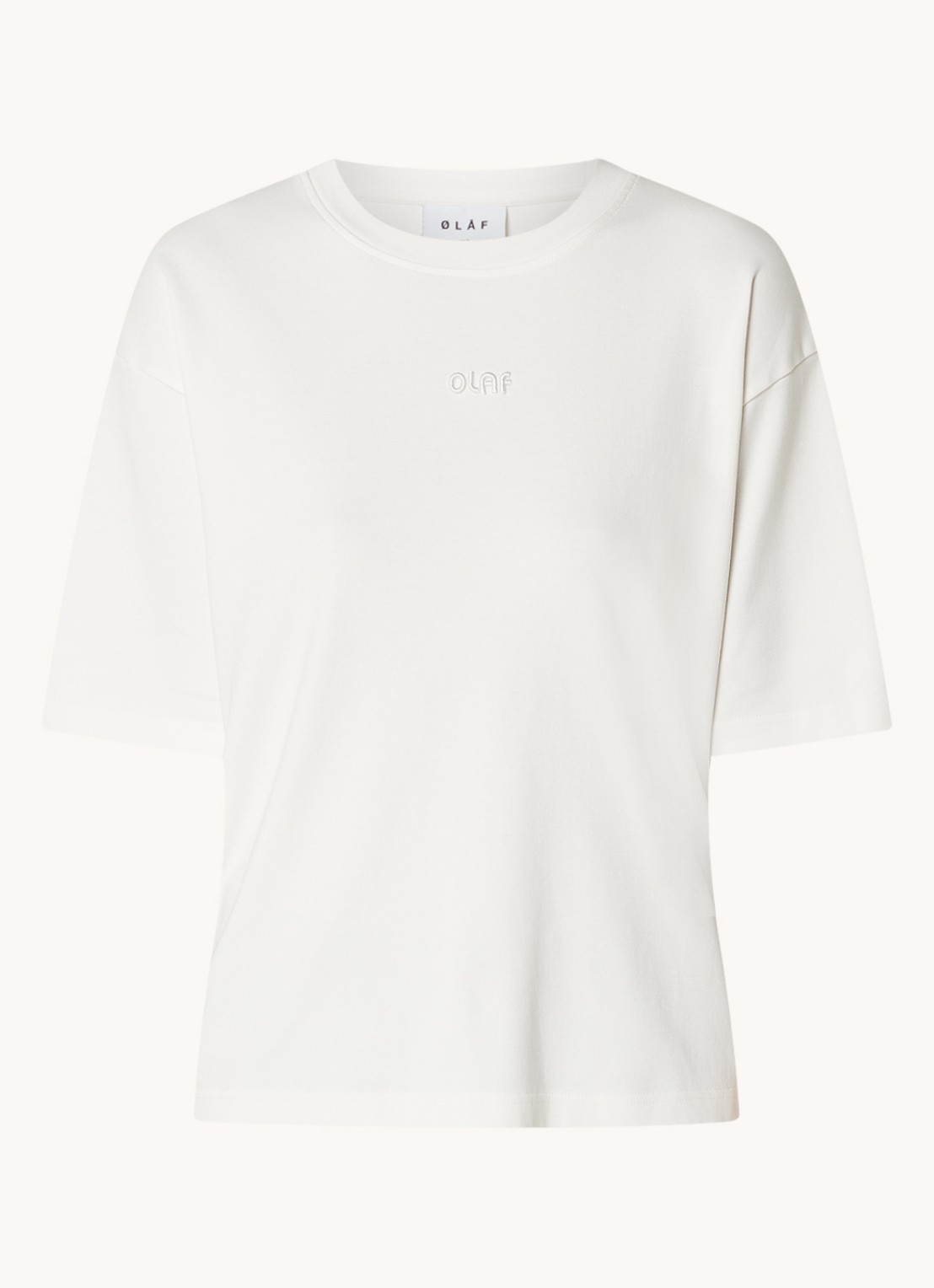 OLAF T-shirt met logoborduring - voorkant 3 wit