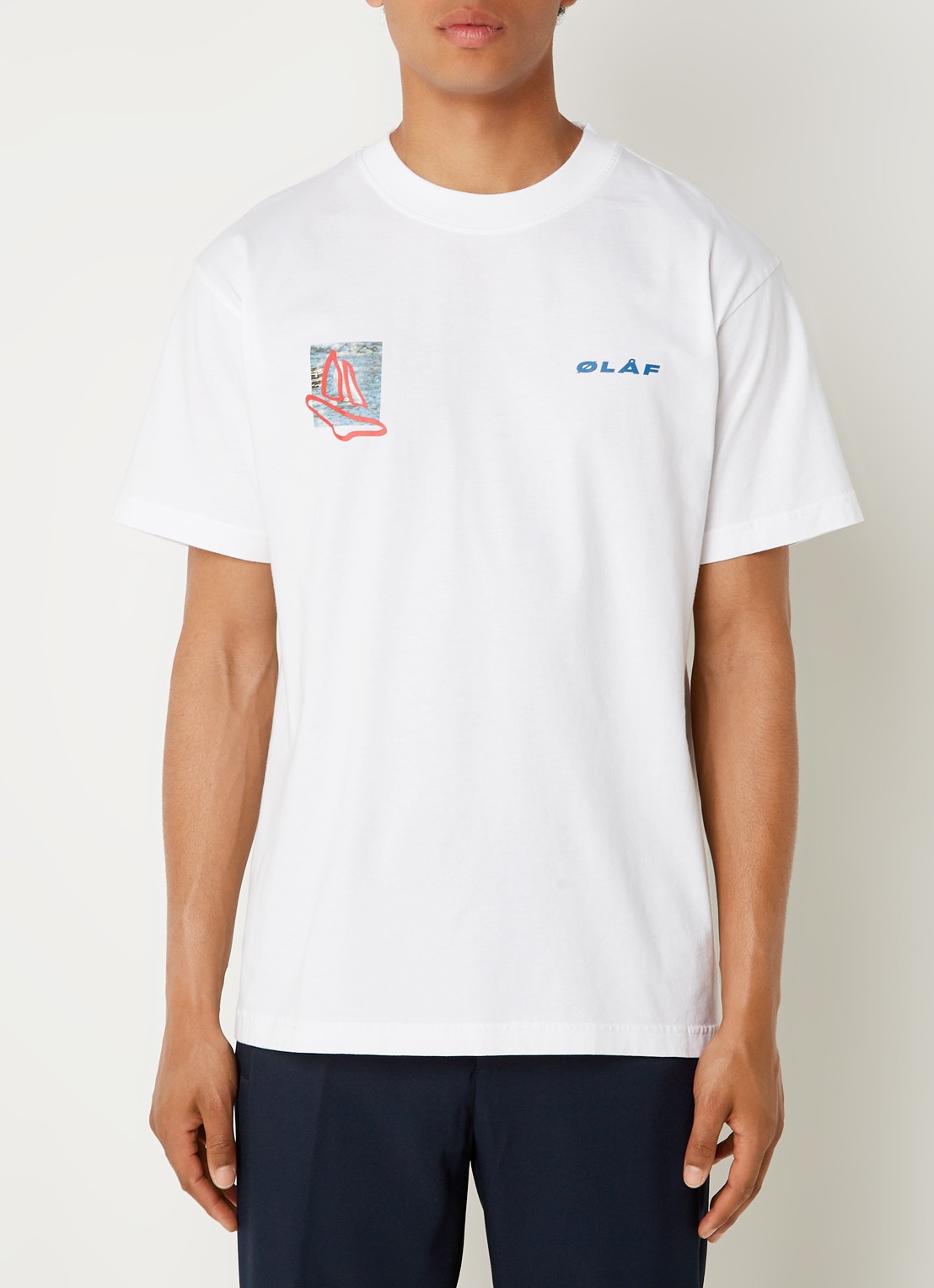 OLAF T-shirt met logoprint - detail 3 wit