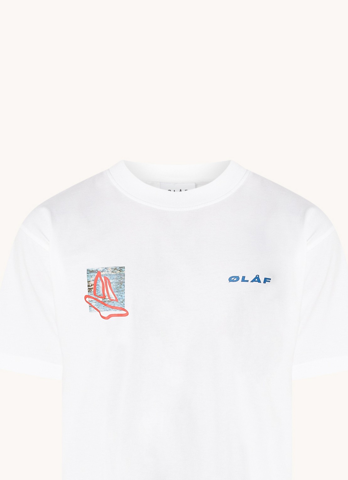 OLAF T-shirt met logoprint - voorkant wit