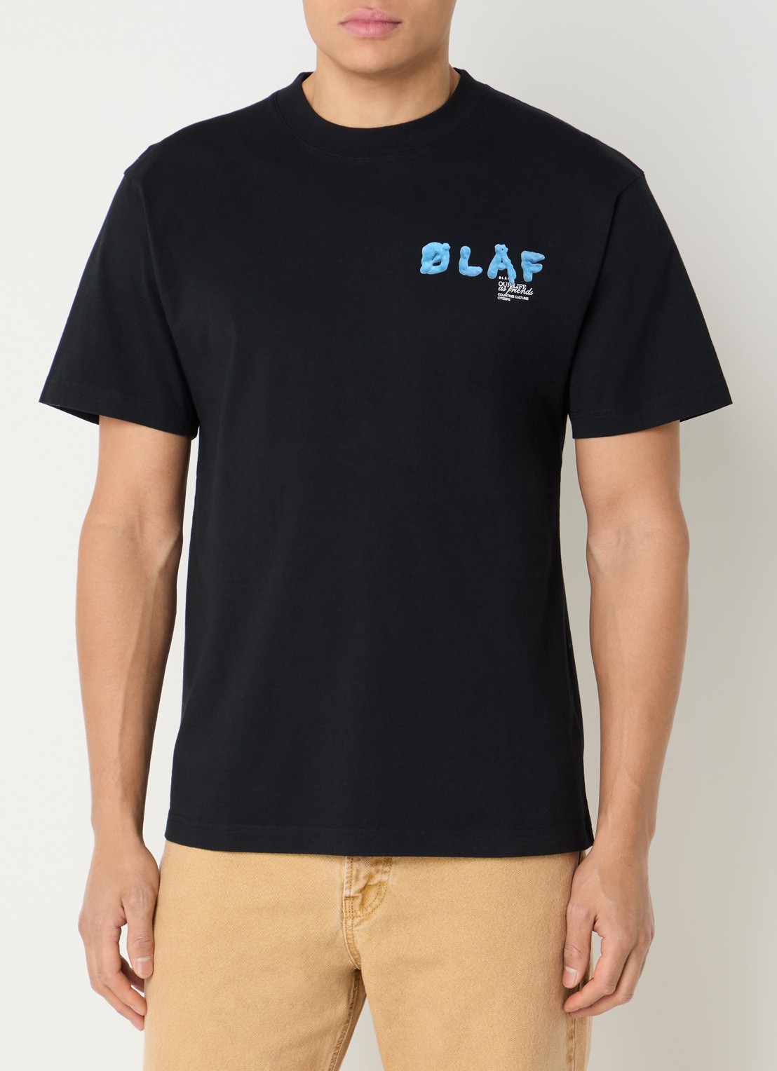 OLAF T-shirt met logoprint - detail zwart