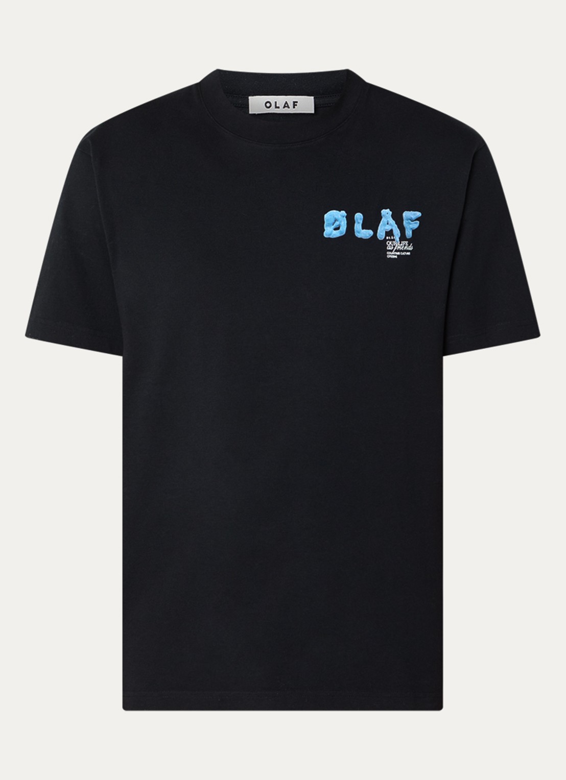 OLAF T-shirt met logoprint - voorkant 3 zwart