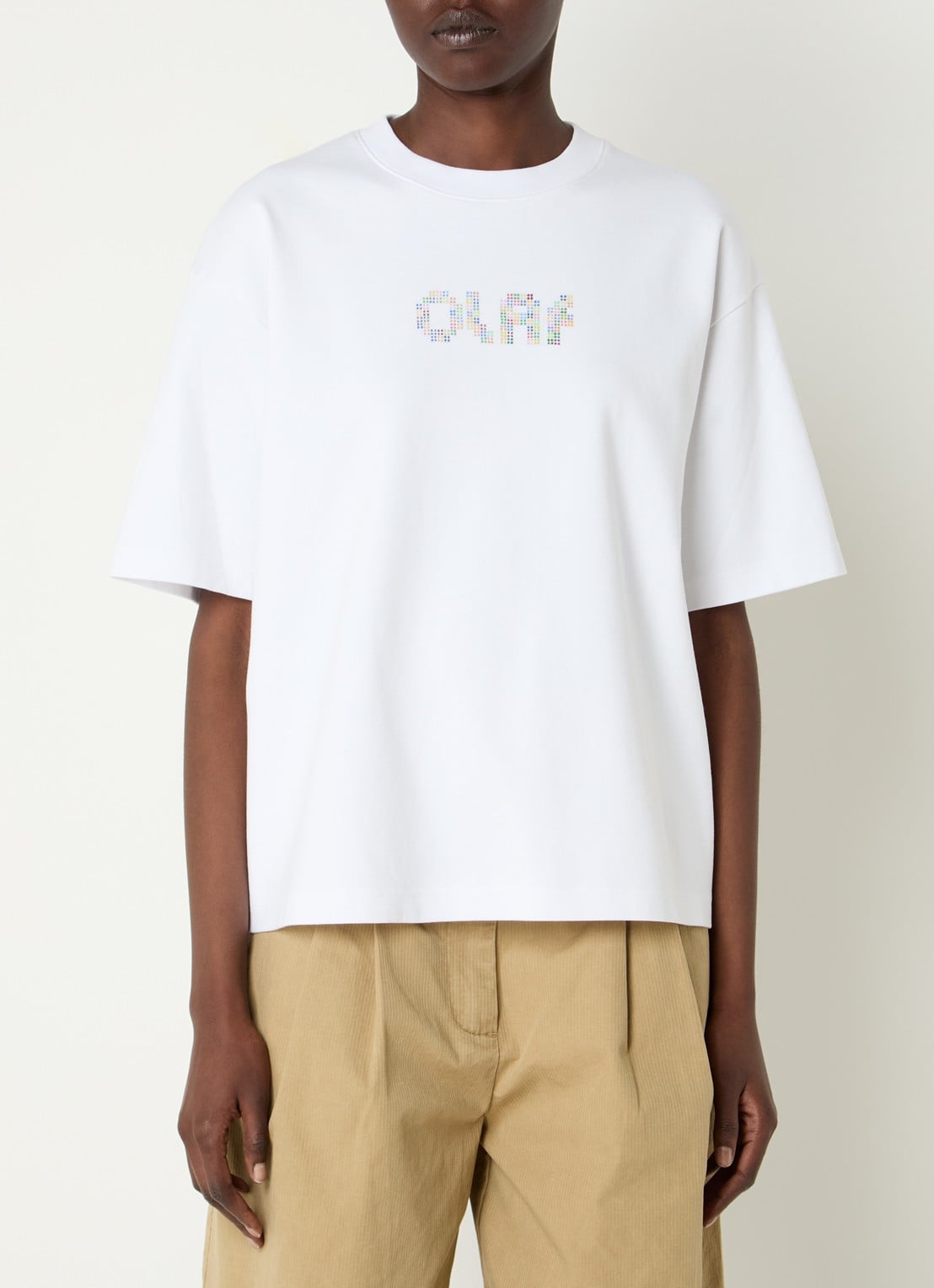 OLAF T-shirt met logoprint - detail 4 wit