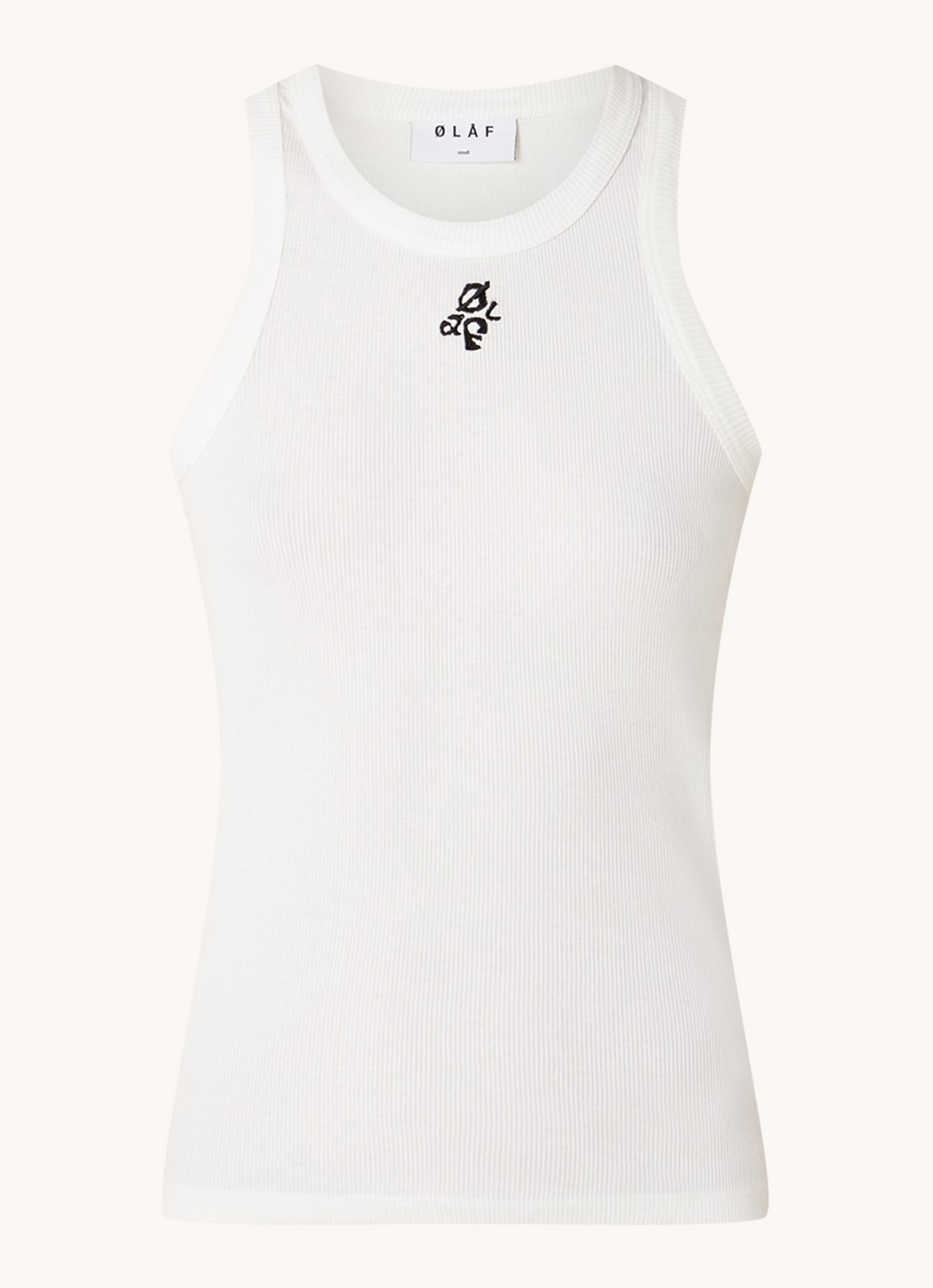 OLAF Tanktop met logoborduring - voorkant gebroken wit