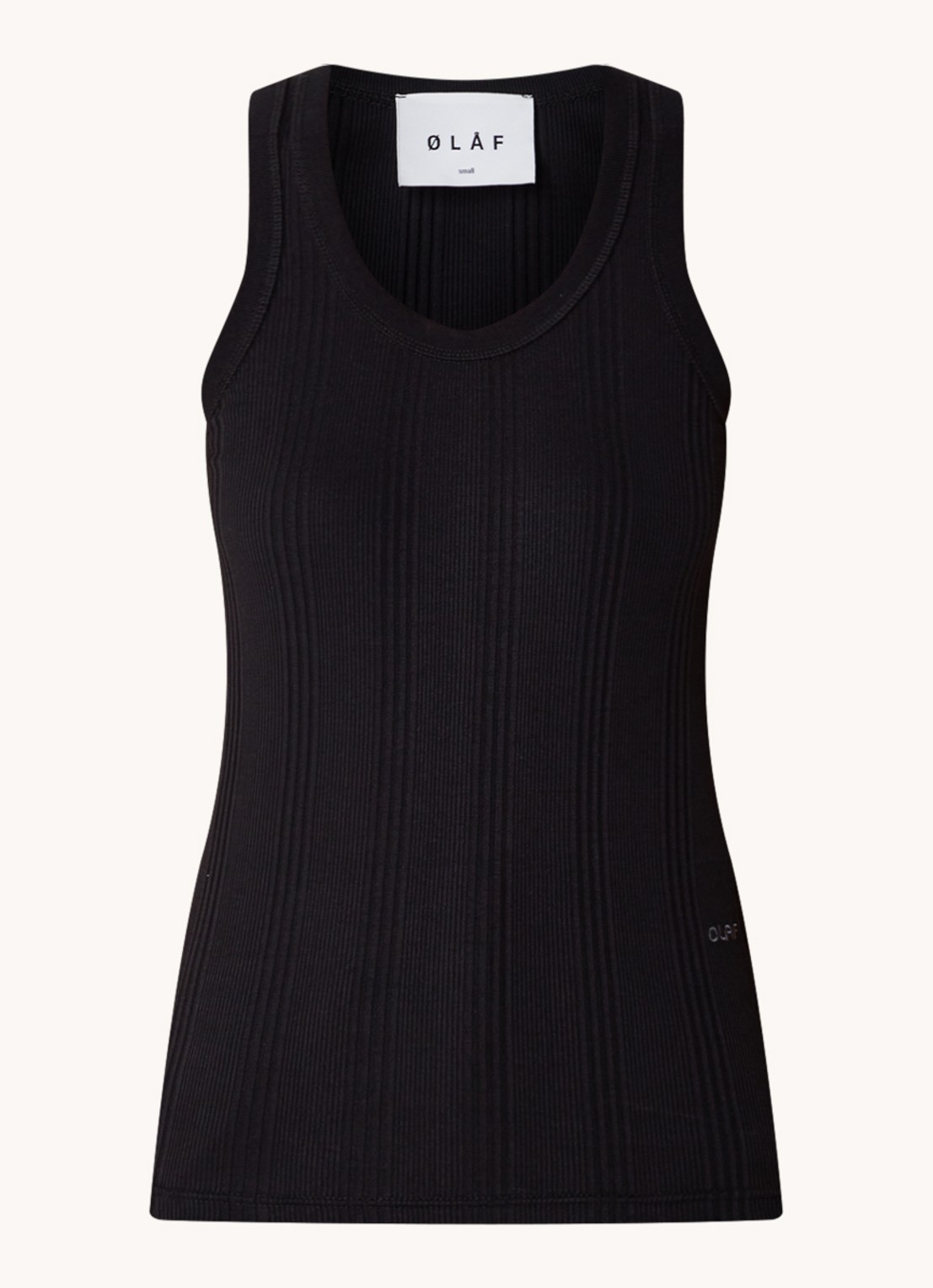 OLAF Tanktop met ribstructuur - voorkant 2 zwart