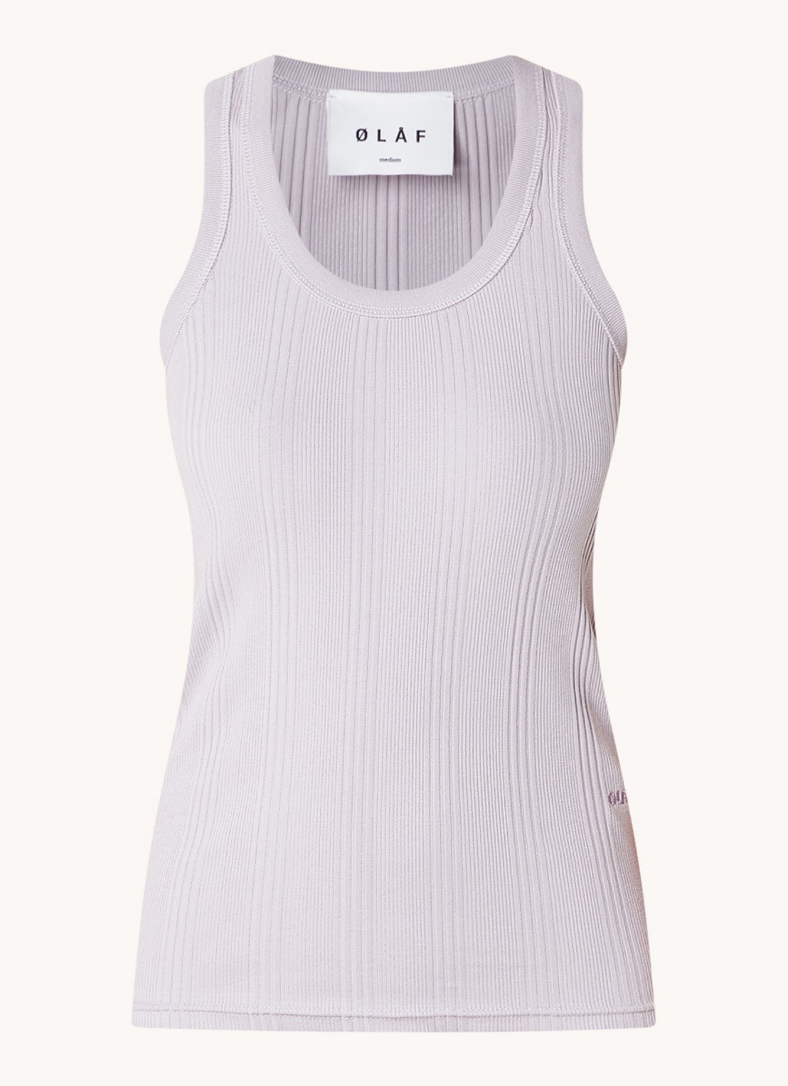 OLAF Tanktop met ribstructuur - voorkant lichtpaars
