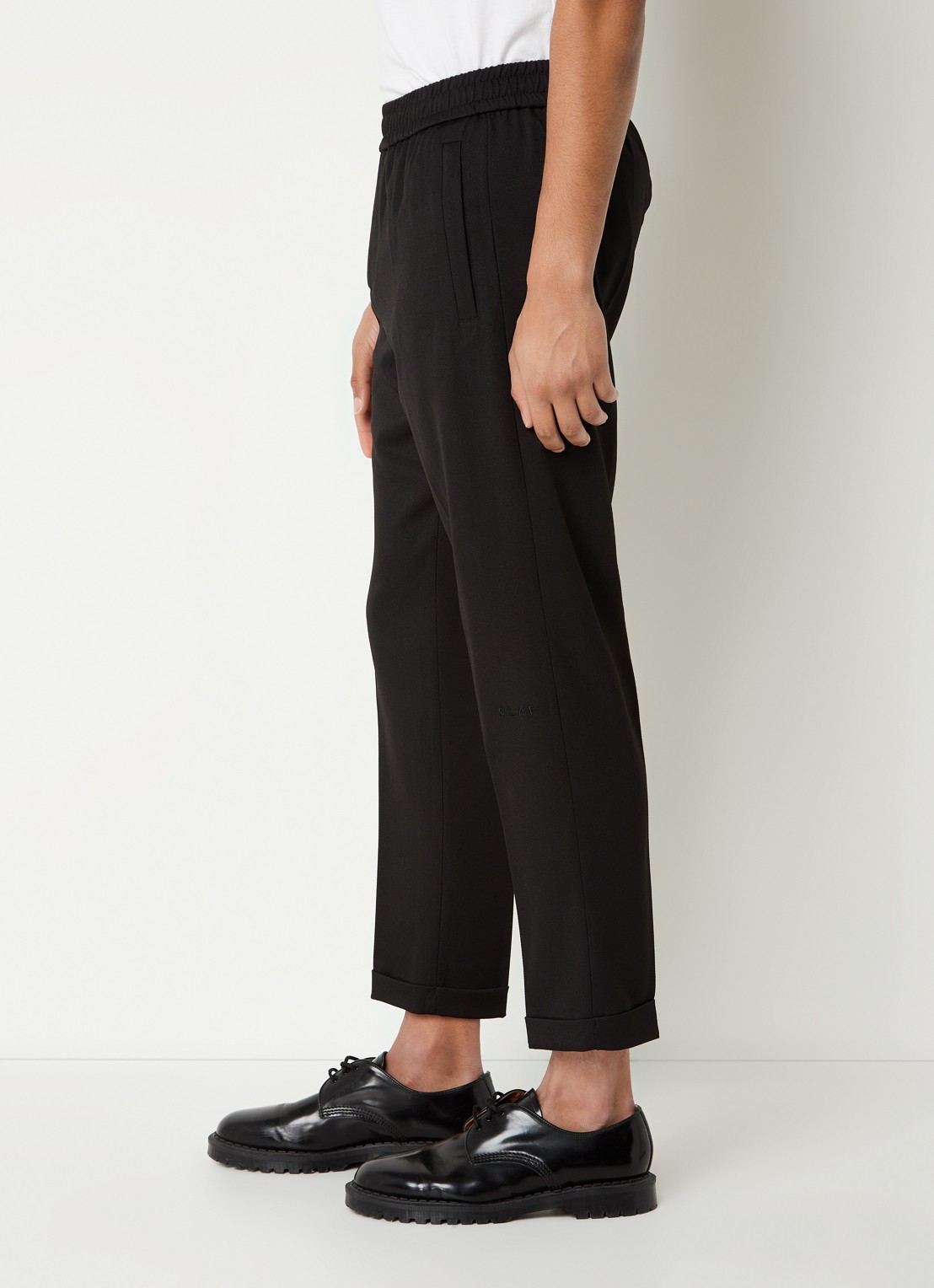 OLAF Tapered fit pantalon met trekkoord - detail 5 zwart