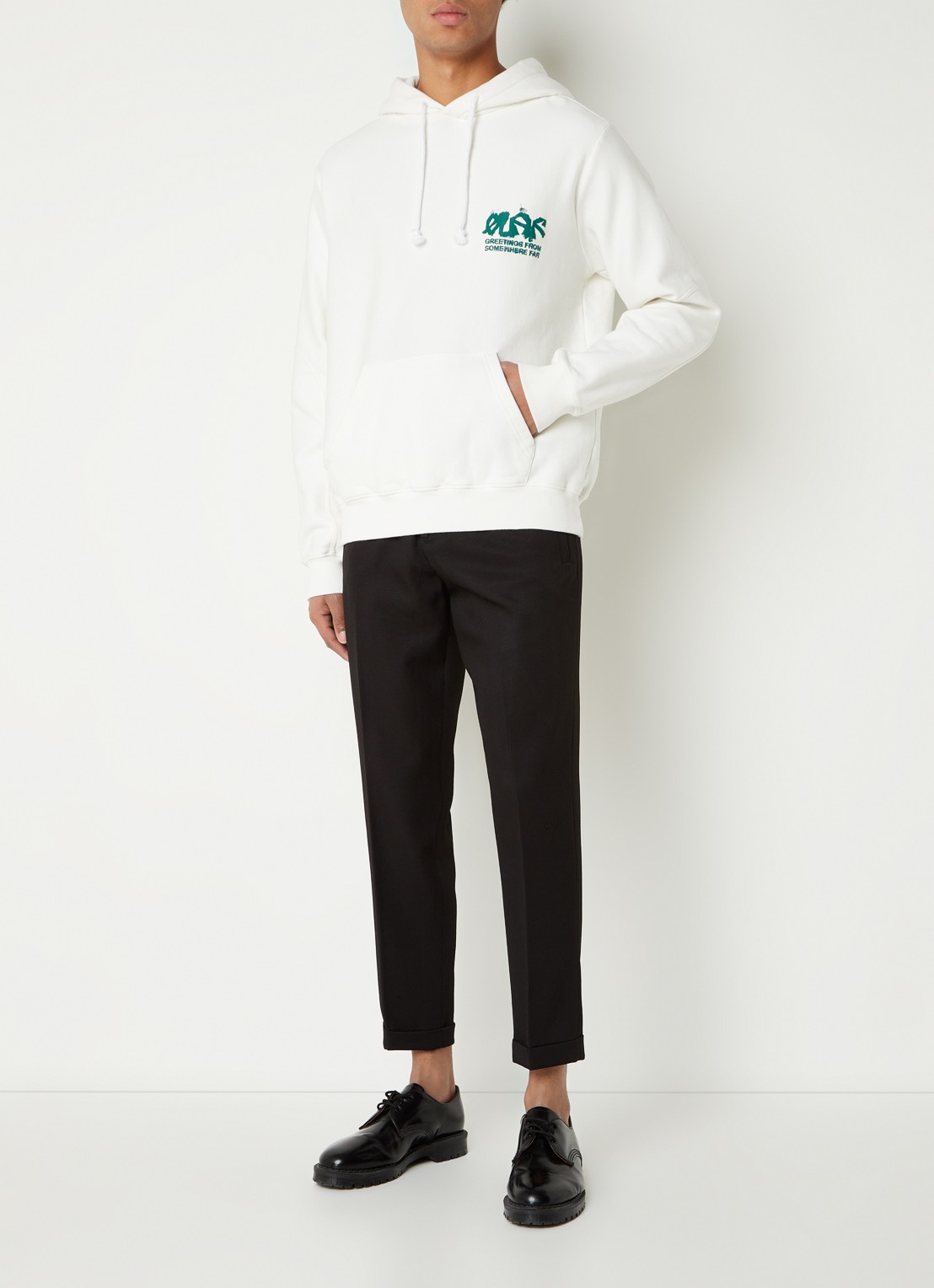 OLAF Tapered fit pantalon met trekkoord - voorkant 2 zwart