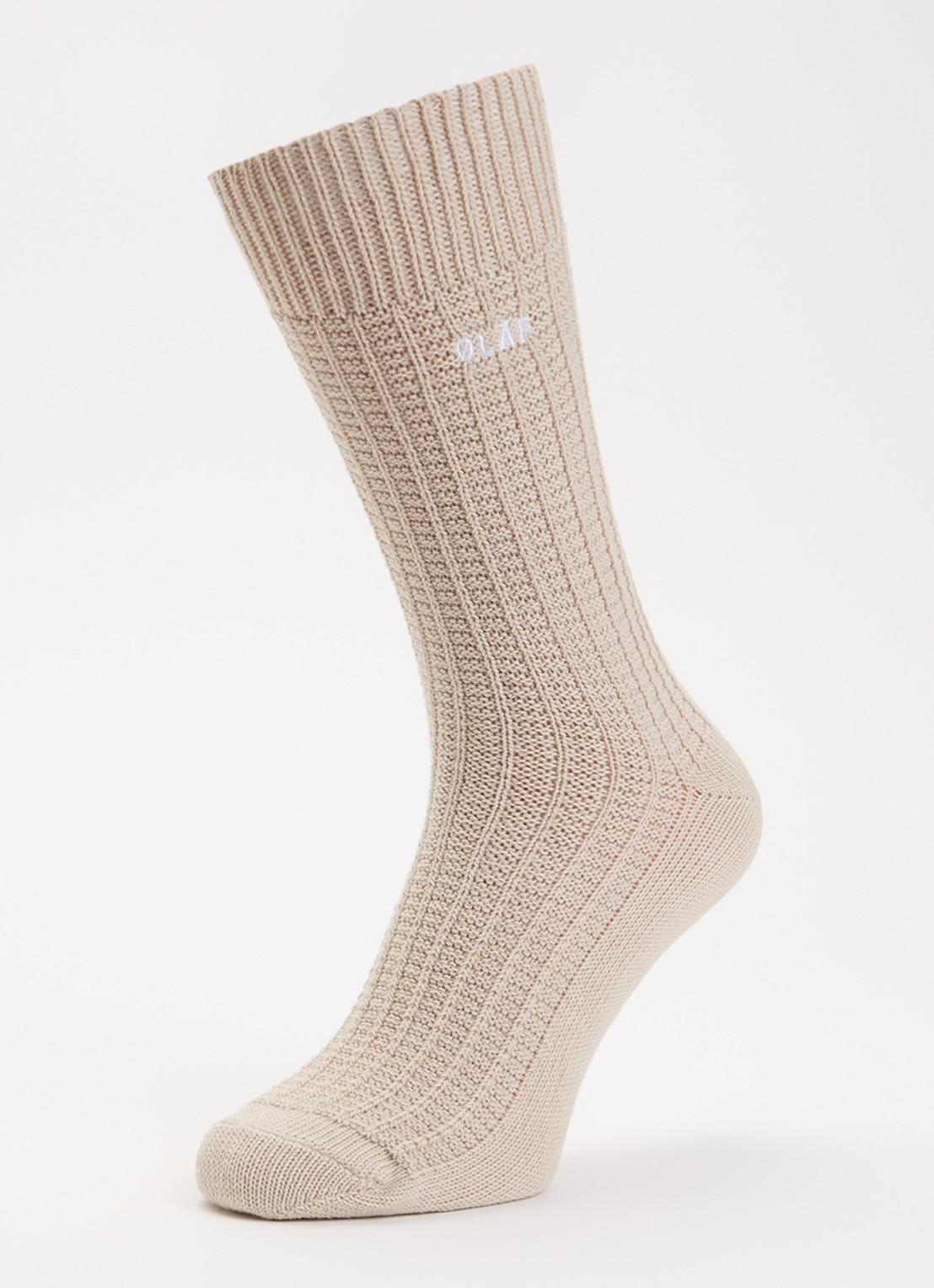 OLAF Waffle sokken in katoenblend  - detail beige