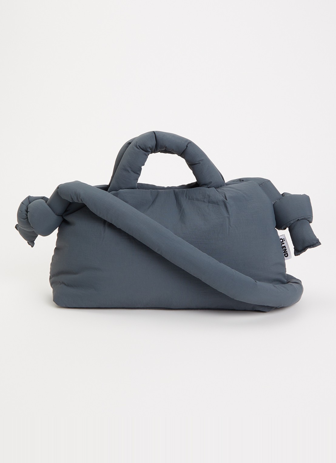 Ölend Mini Ona crossbodytas met afneembare schouderriem - voorkant blauwgrijs