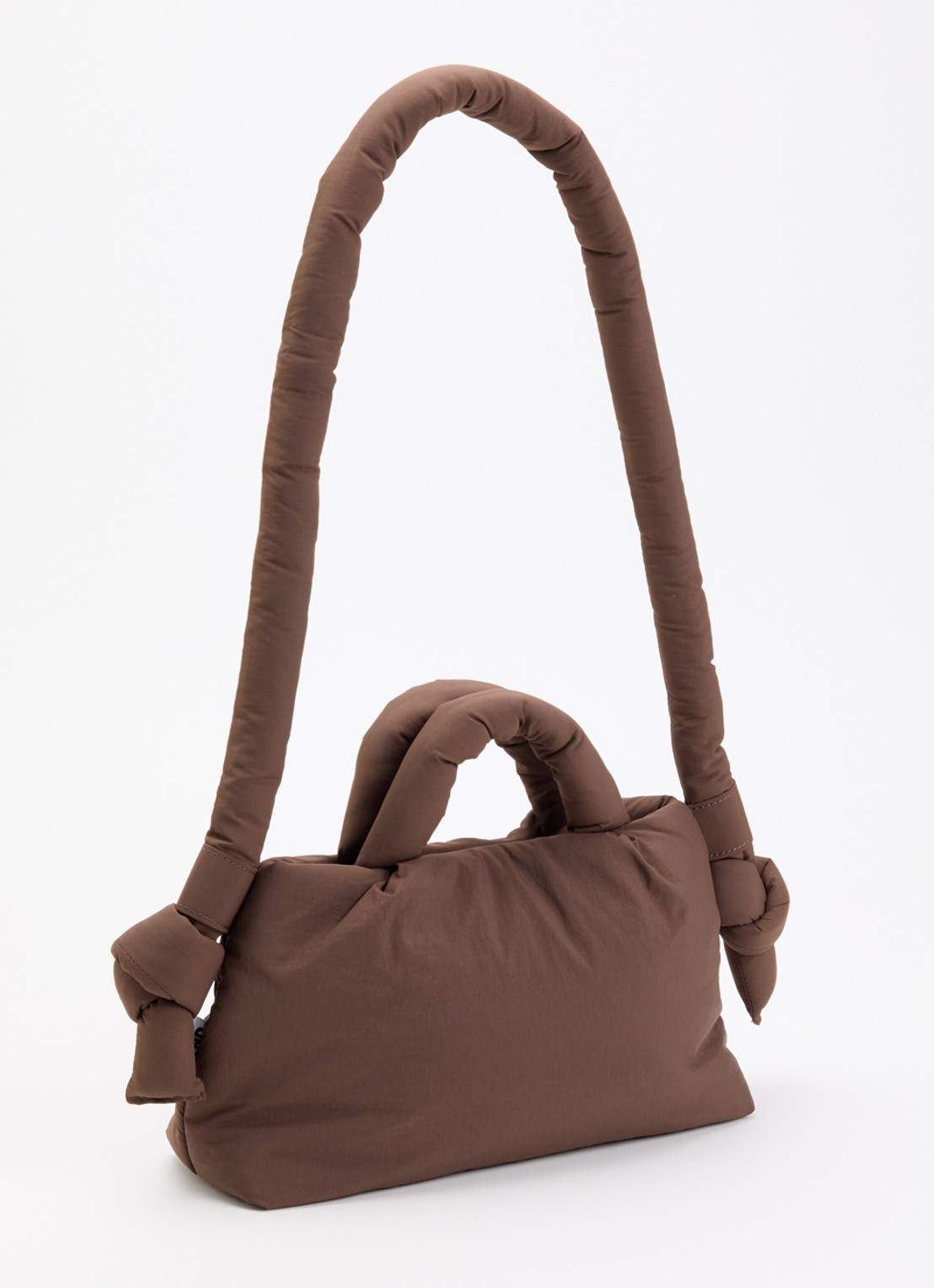 Ölend Mini Ona gewatteerde crossbodytas met afneembare schouderriem - achterkant chocoladebruin