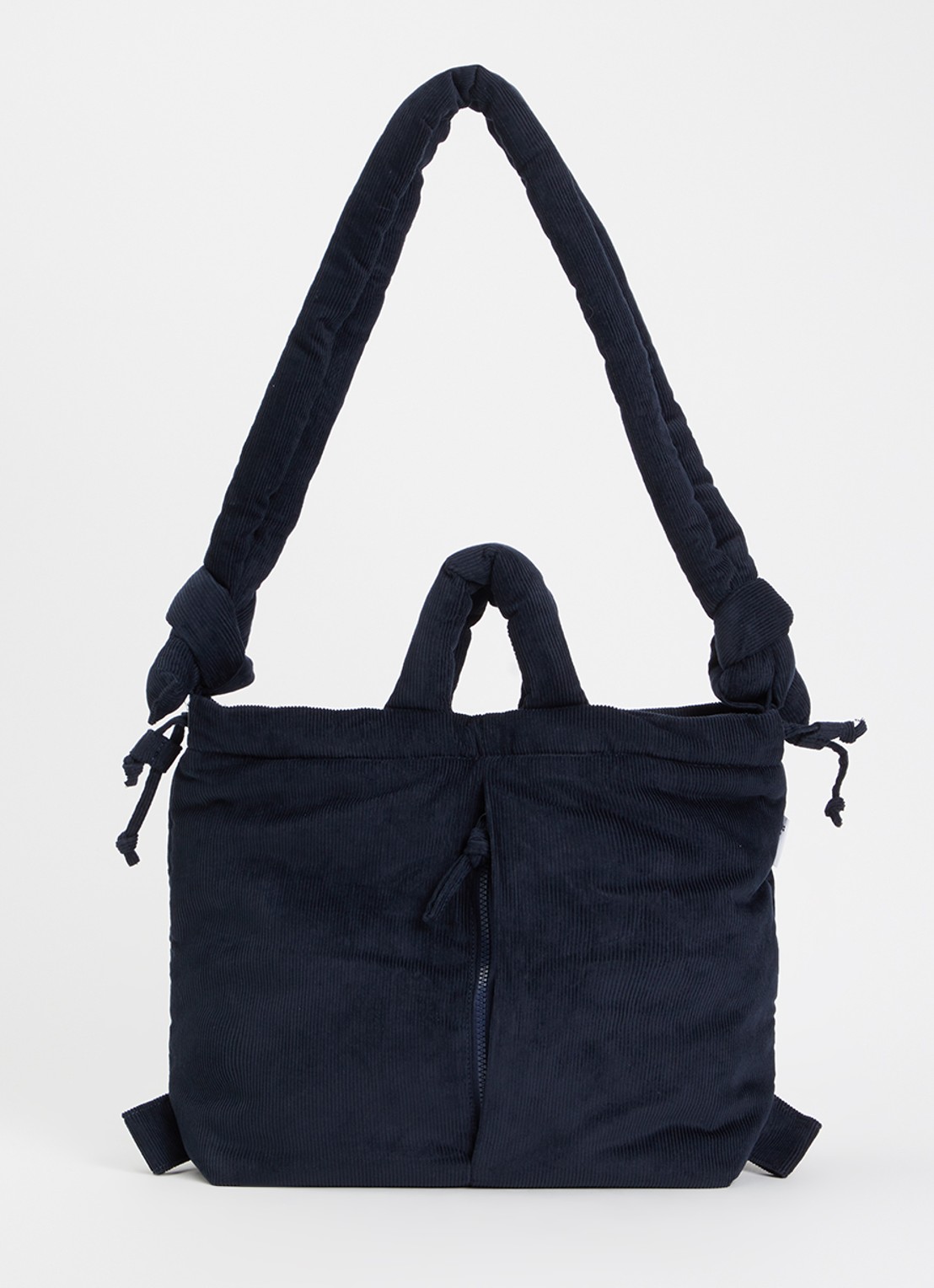 Ölend Ona gewatteerde crossbodytas van corduroy - voorkant donkerblauw