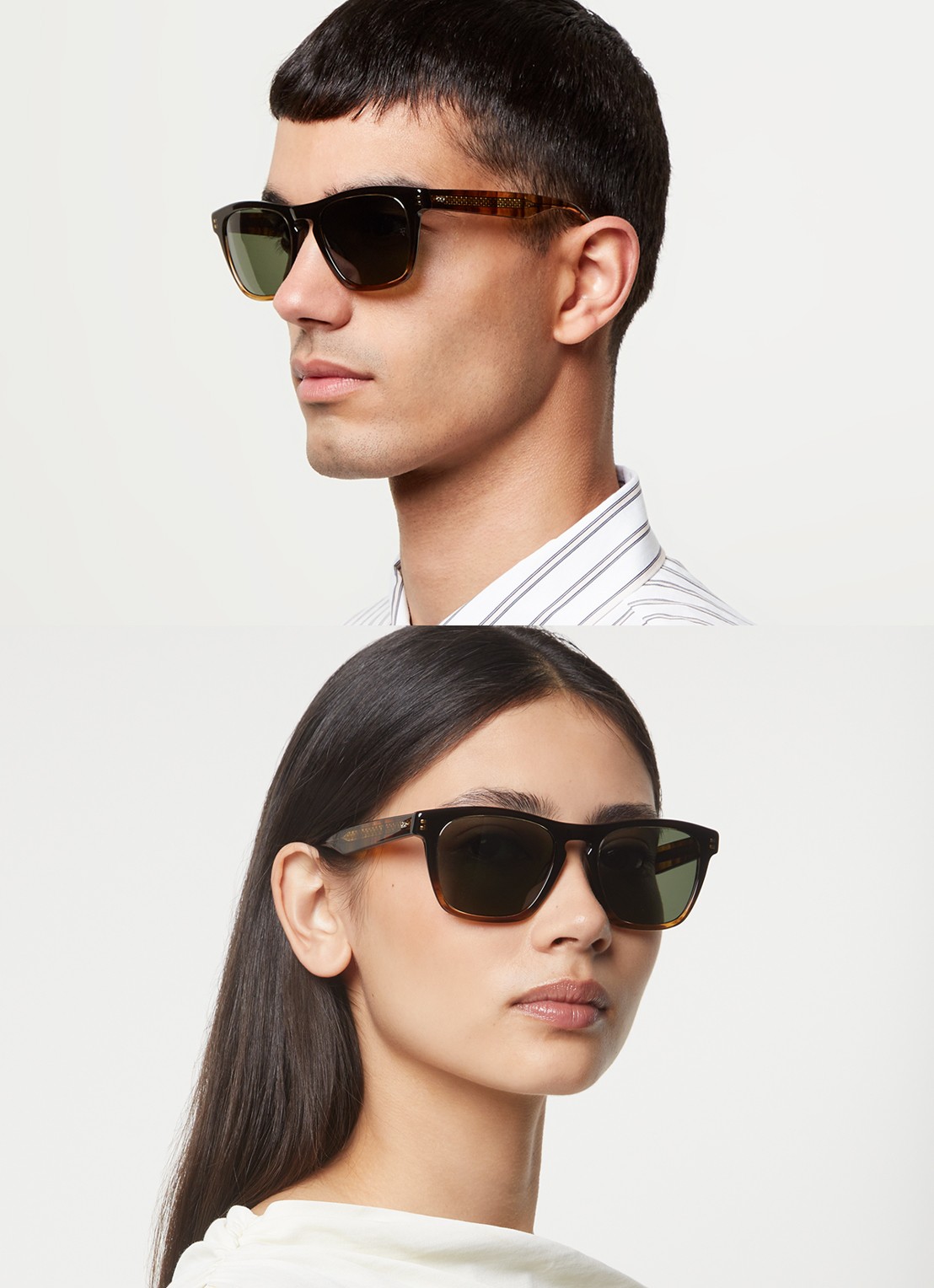 Oliver Peoples R-3 zonnebril gepolariseerd OV5555SU - voorkant 5 donkerbruin
