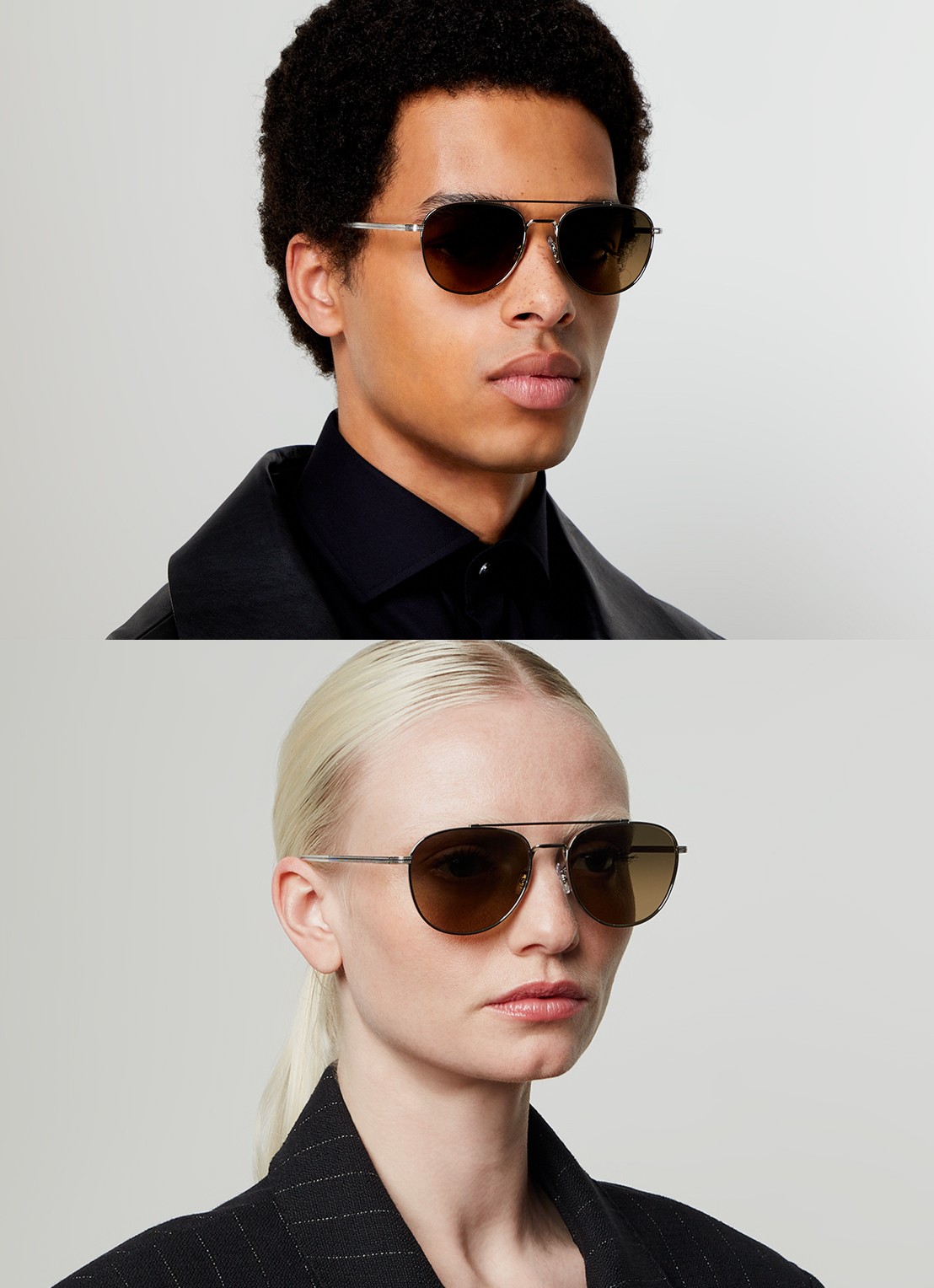 Oliver Peoples Rivetti zonnebril gepolariseerd OV1335ST - voorkant 5 zilver