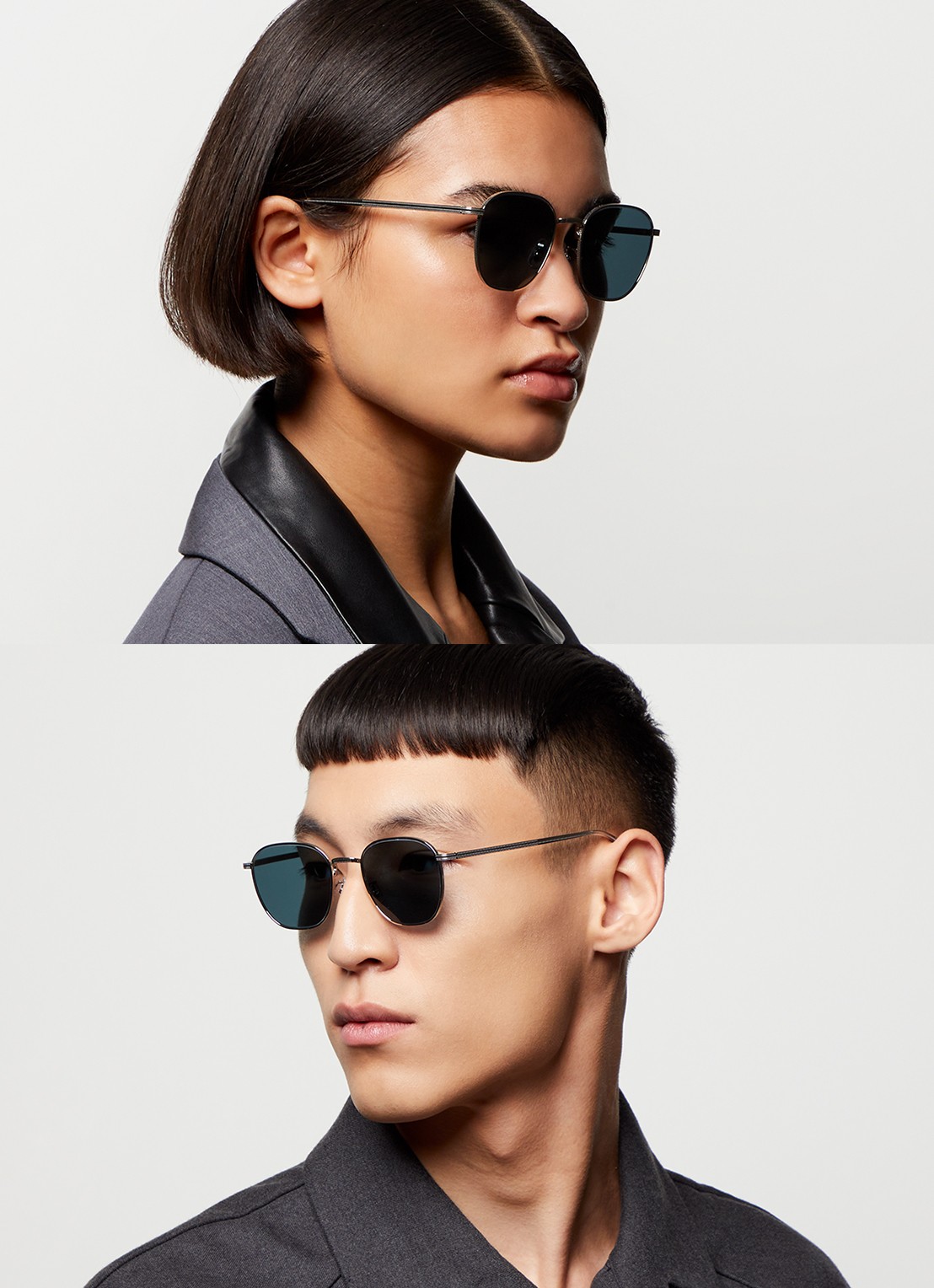 Oliver Peoples Rynn zonnebril gepolariseerd OV1329ST - voorkant 5 zilver