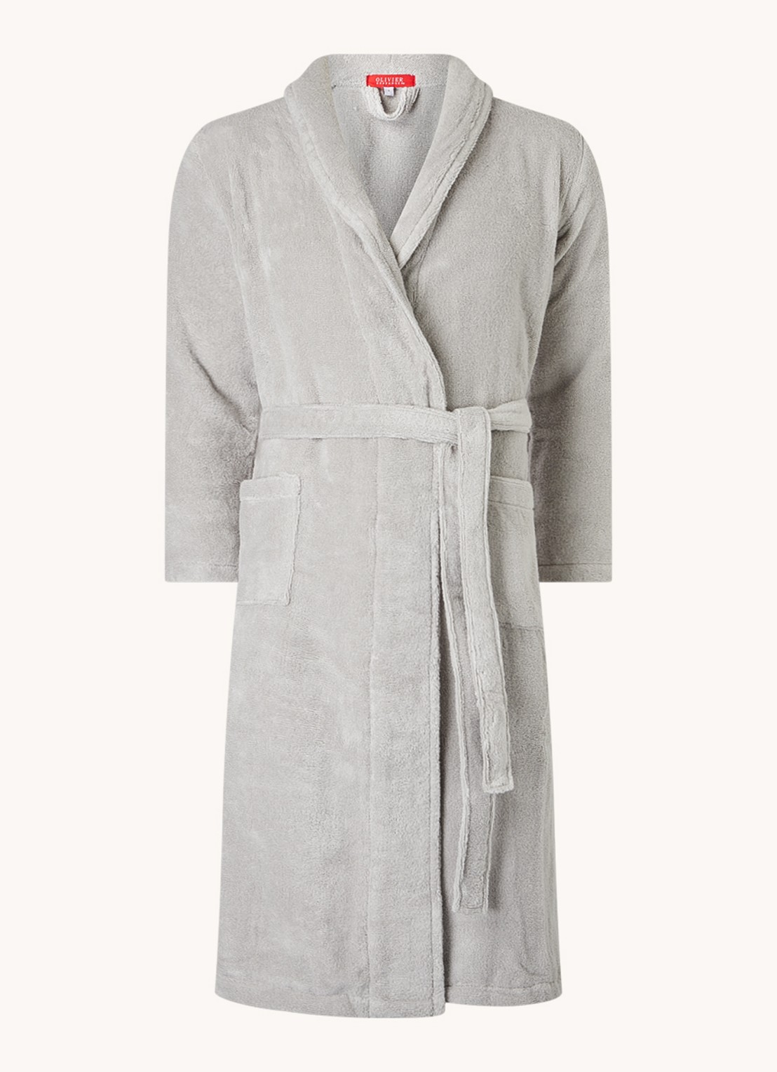 Olivier Desforges Alizee badjas van katoen - unisex - voorkant 3 grijs