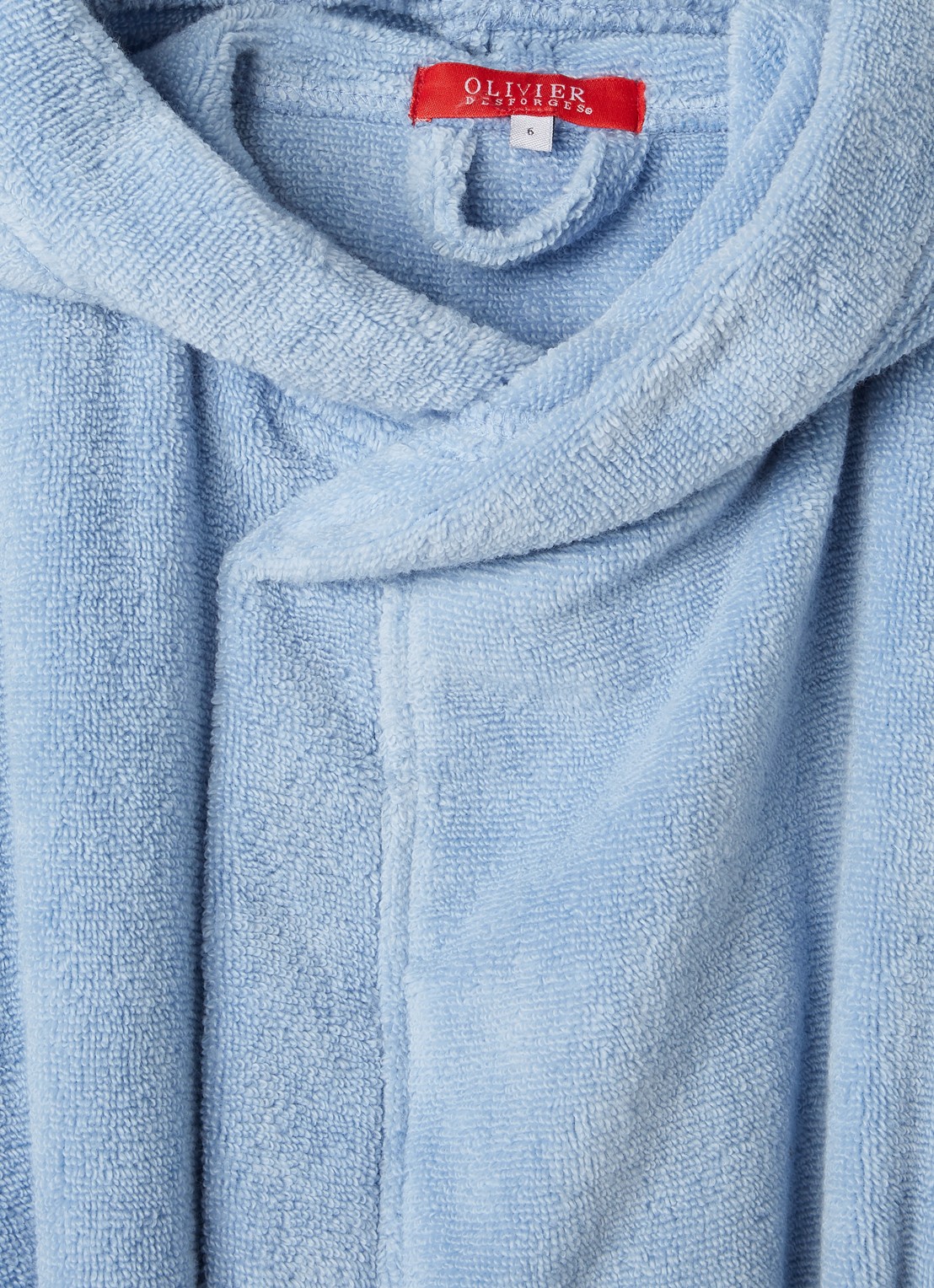 Olivier Desforges Alizee badjas van katoen - unisex - detail lichtblauw