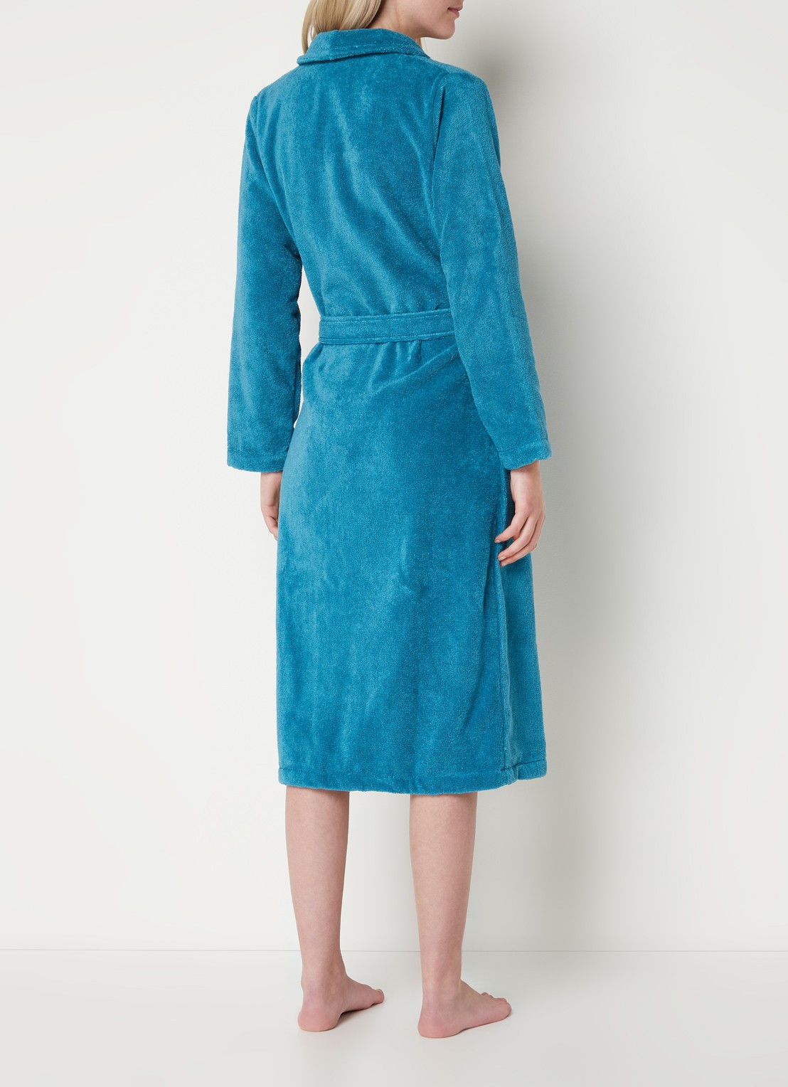 Olivier Desforges Alizee badjas van katoen - unisex - achterkant zeegroen
