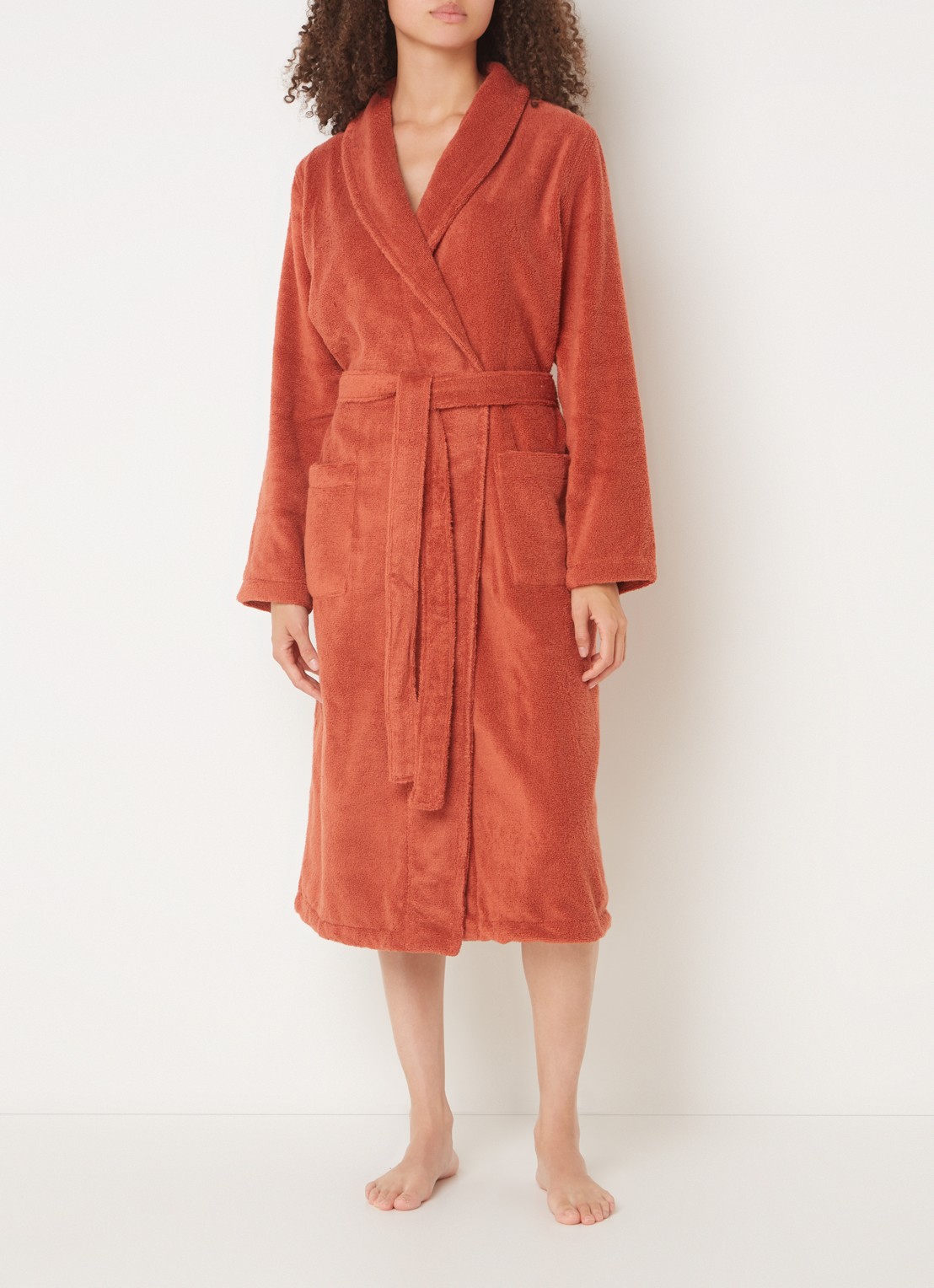 Olivier Desforges Alizee badjas van katoen - unisex - voorkant 4 roodbruin