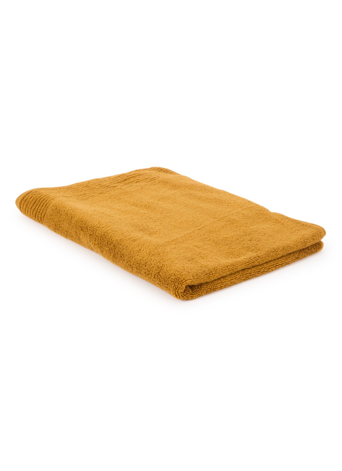 Olivier Desforges Alizee badlaken van katoen 450 gr/m2 - 70 x 140 cm - voorkant 2 mosterd