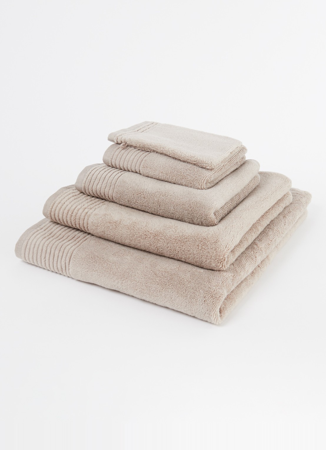 Olivier Desforges Alizee washand - 885 gr/m2 - 15 x 21 cm - voorkant 3 taupe