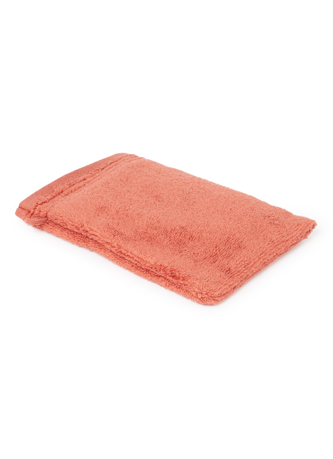 Olivier Desforges Alizee washand - 885 gr/m2 - 15 x 21 cm - voorkant oranjebruin
