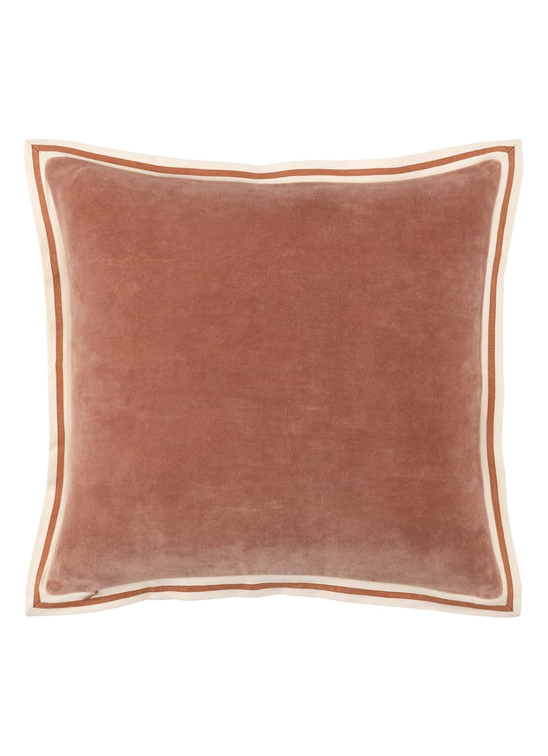 Olivier Desforges Galons sierkussenhoes 45 x 45 cm - voorkant 2 steenrood
