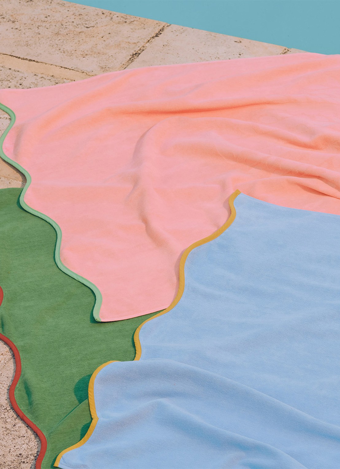 Olivier Desforges Hyères strandlaken - 350 gr/m2 - 100 x 170 cm - detail 2 koraal