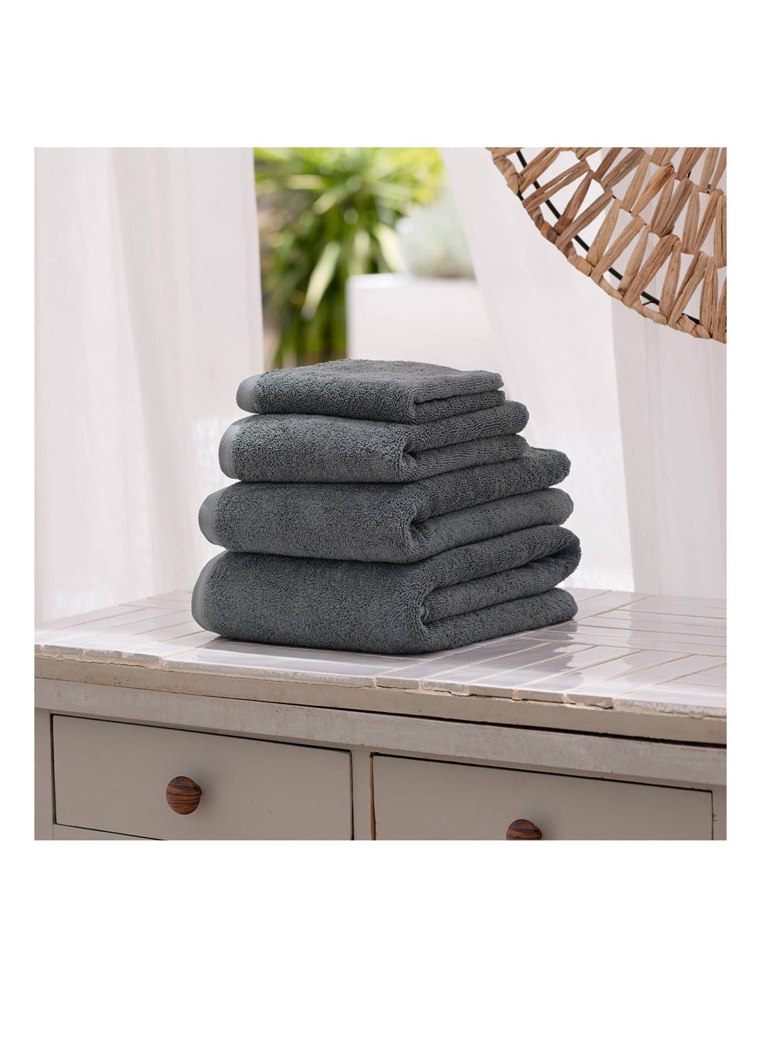 Olivier Desforges Ma Douce badlaken - 600 gr/m2 - 70 x 140 cm - detail 3 donkergrijs