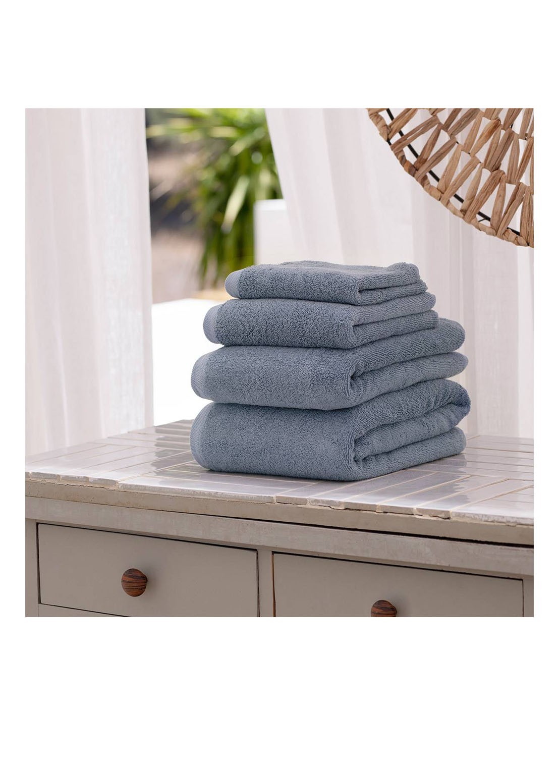 Olivier Desforges Ma Douce badlaken - 600 gr/m2 - 70 x 140 cm - detail 3 staalblauw