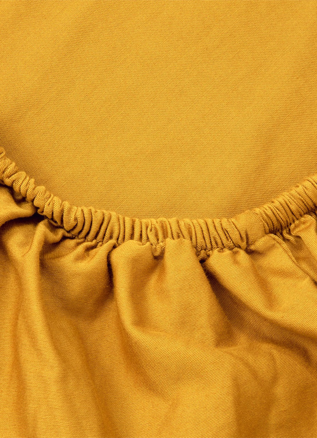 Olivier Desforges Palerme hoeslaken van katoen satijn 200TC, hoekhoogte in 30 cm  - detail 3 okergeel