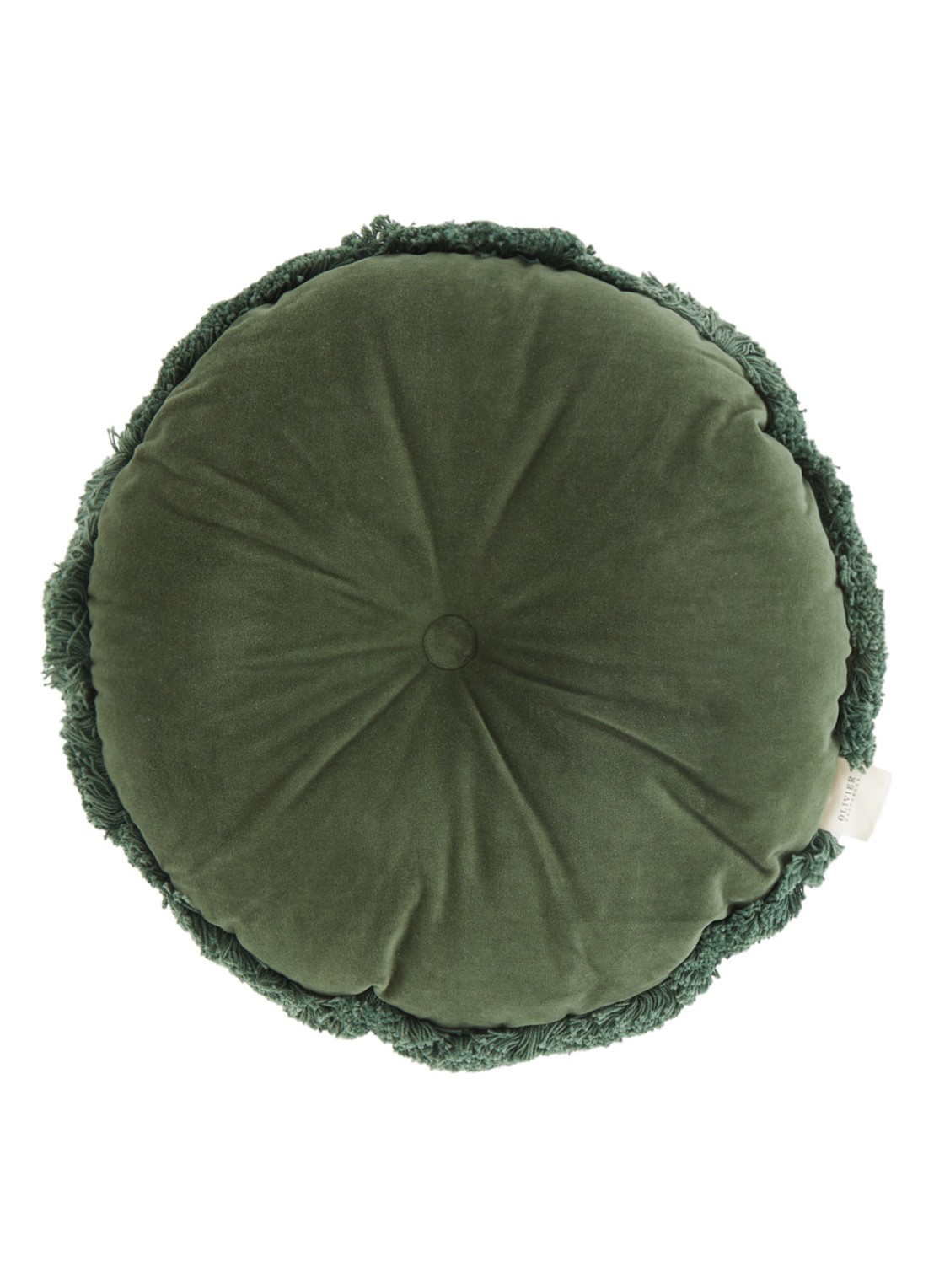 Olivier Desforges Romulus sierkussen Ø45 cm - voorkant 3 donkergroen