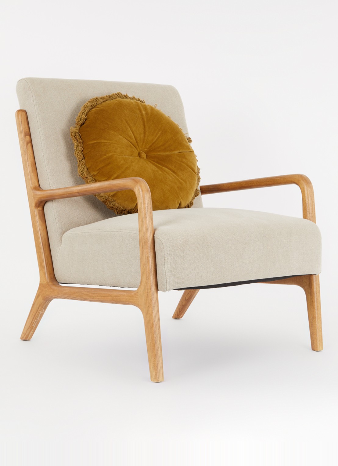 Olivier Desforges Romulus sierkussen Ø45 cm - voorkant 4 khaki