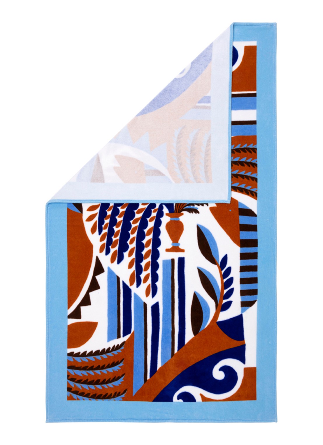 Olivier Desforges Terrasse strandlaken - 100 x 170 cm - voorkant 4 lichtblauw