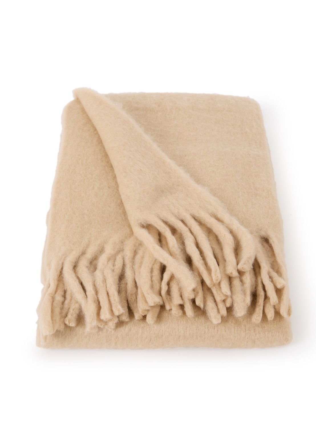 Olivier Desforges Tourbill plaid in wolblend 130 x 170 cm - voorkant 2 beige