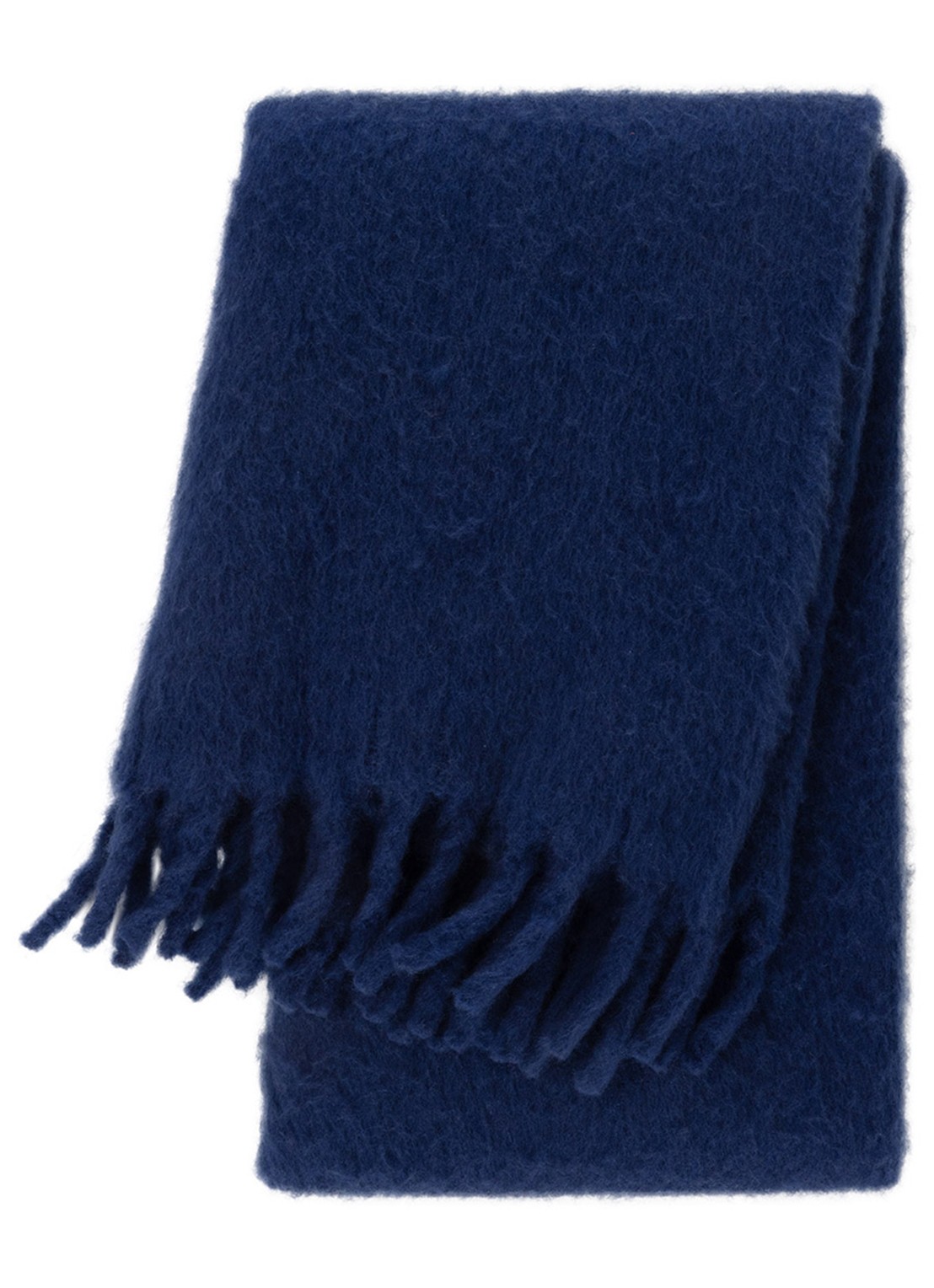 Olivier Desforges Tourbill plaid in wolblend 130 x 170 cm - voorkant 2 blauw