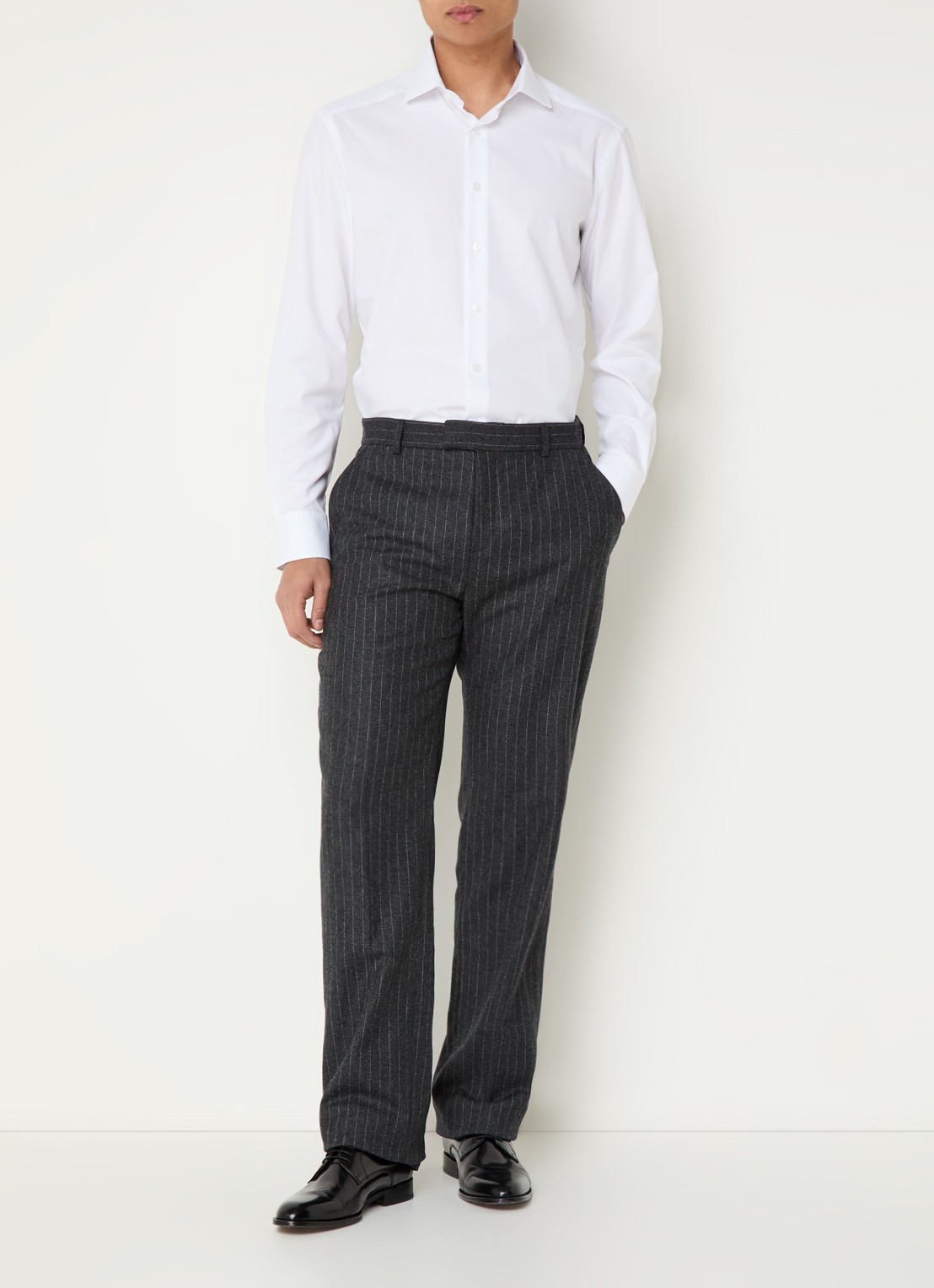 Olymp Luxor modern fit overhemd met stretch - voorkant 5 wit