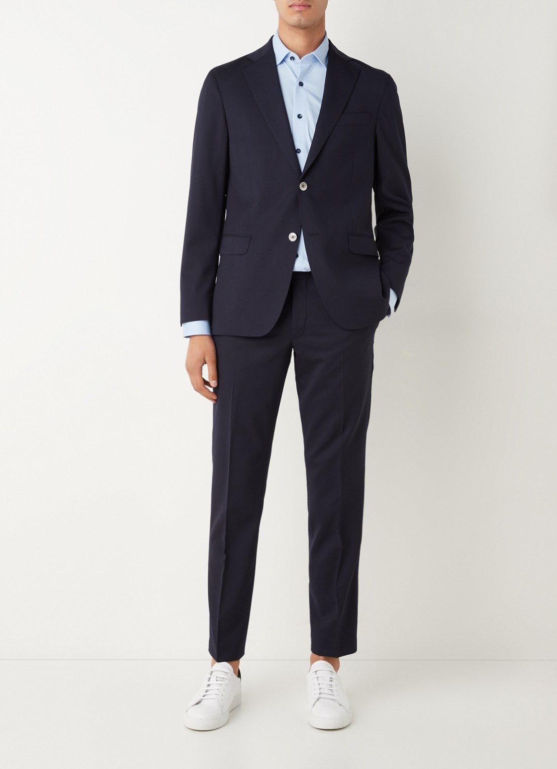 Olymp Luxor modern fit overhemd van jersey   - voorkant 4 lichtblauw