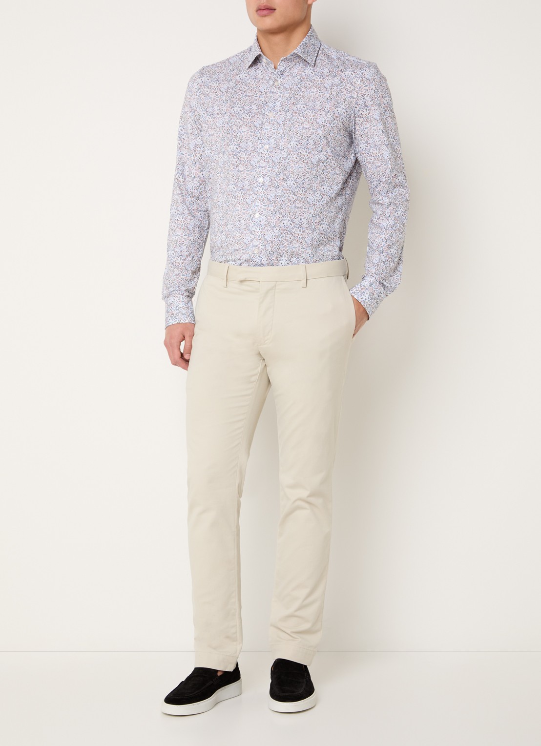 Olymp Luxor regular fit overhemd met stretch - voorkant 2 lichtblauw