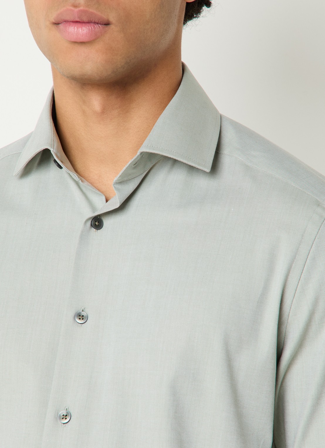 Olymp Regular fit overhemd met cut away kraag - detail 5 olijfgroen