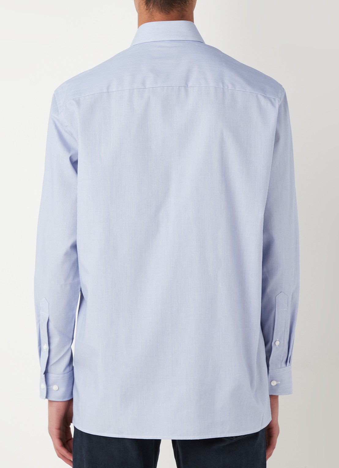 Olymp Regular fit overhemd met micro dessin - achterkant blauw