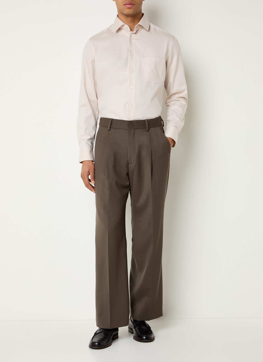 Olymp Regular fit overhemd met microdessin - voorkant 3 beige