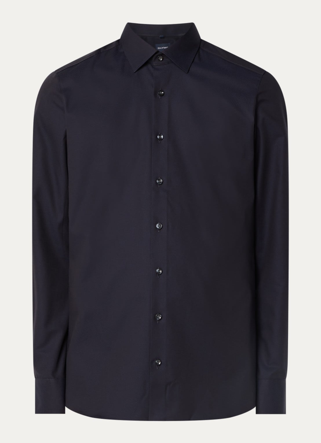 Olymp Regular fit overhemd met microdessin - voorkant donkerblauw