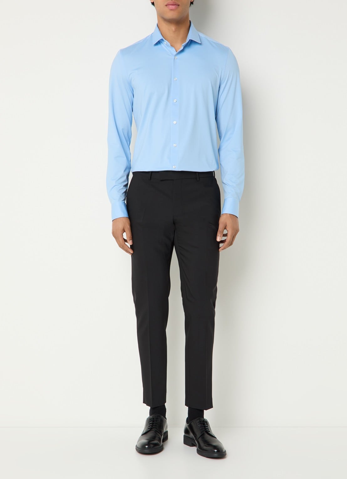 Olymp Slim fit overhemd met cut away kraag - voorkant 3 lichtblauw