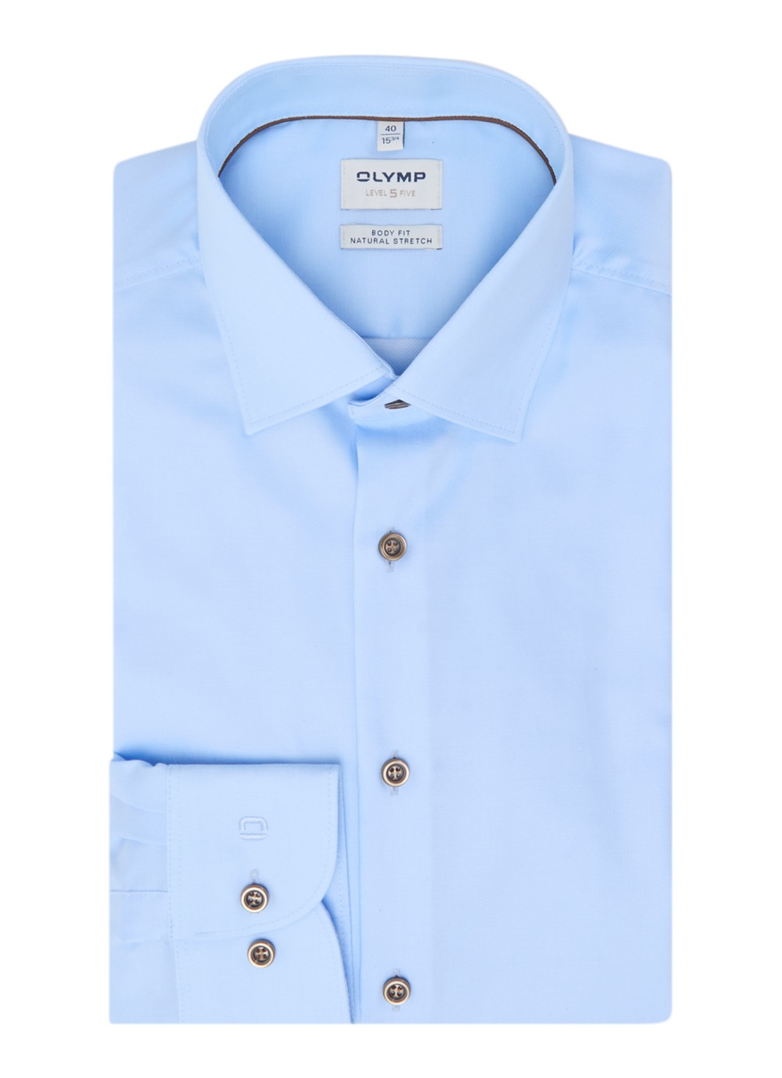 Olymp Slim fit overhemd met kent kraag - voorkant 4 lichtblauw