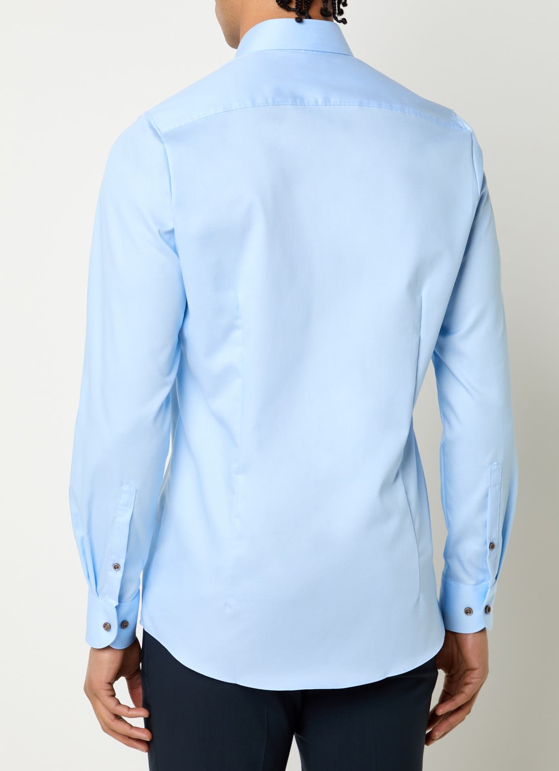 Olymp Slim fit overhemd met kent kraag - achterkant lichtblauw