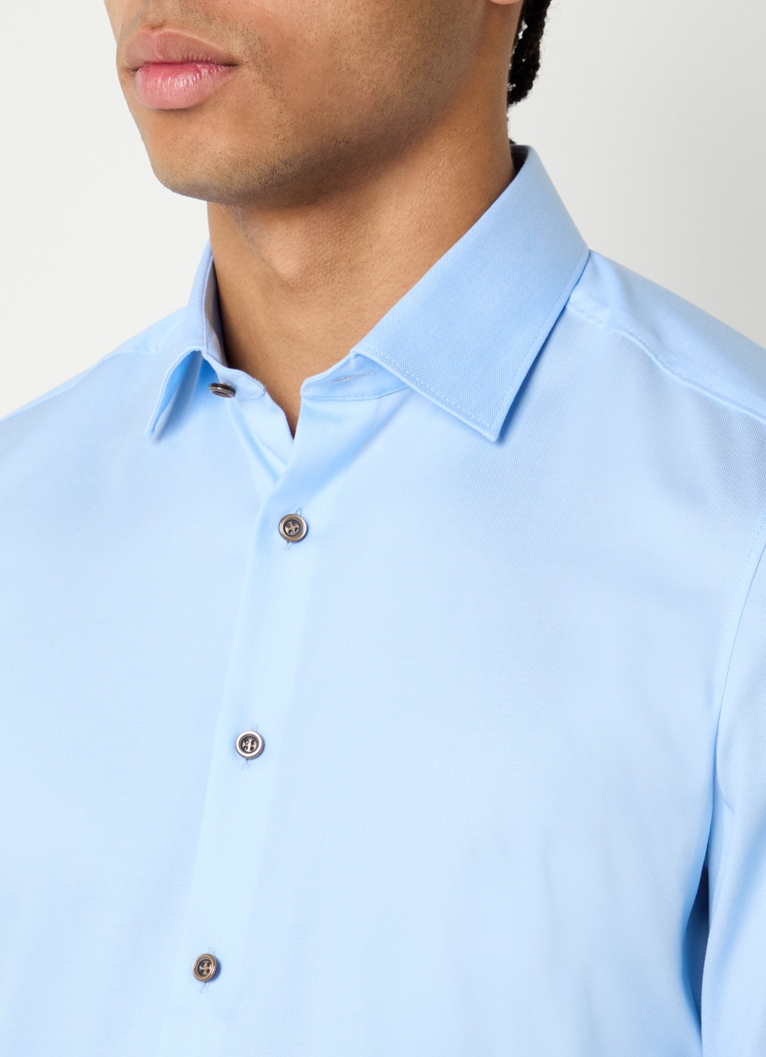 Olymp Slim fit overhemd met kent kraag - detail 3 lichtblauw